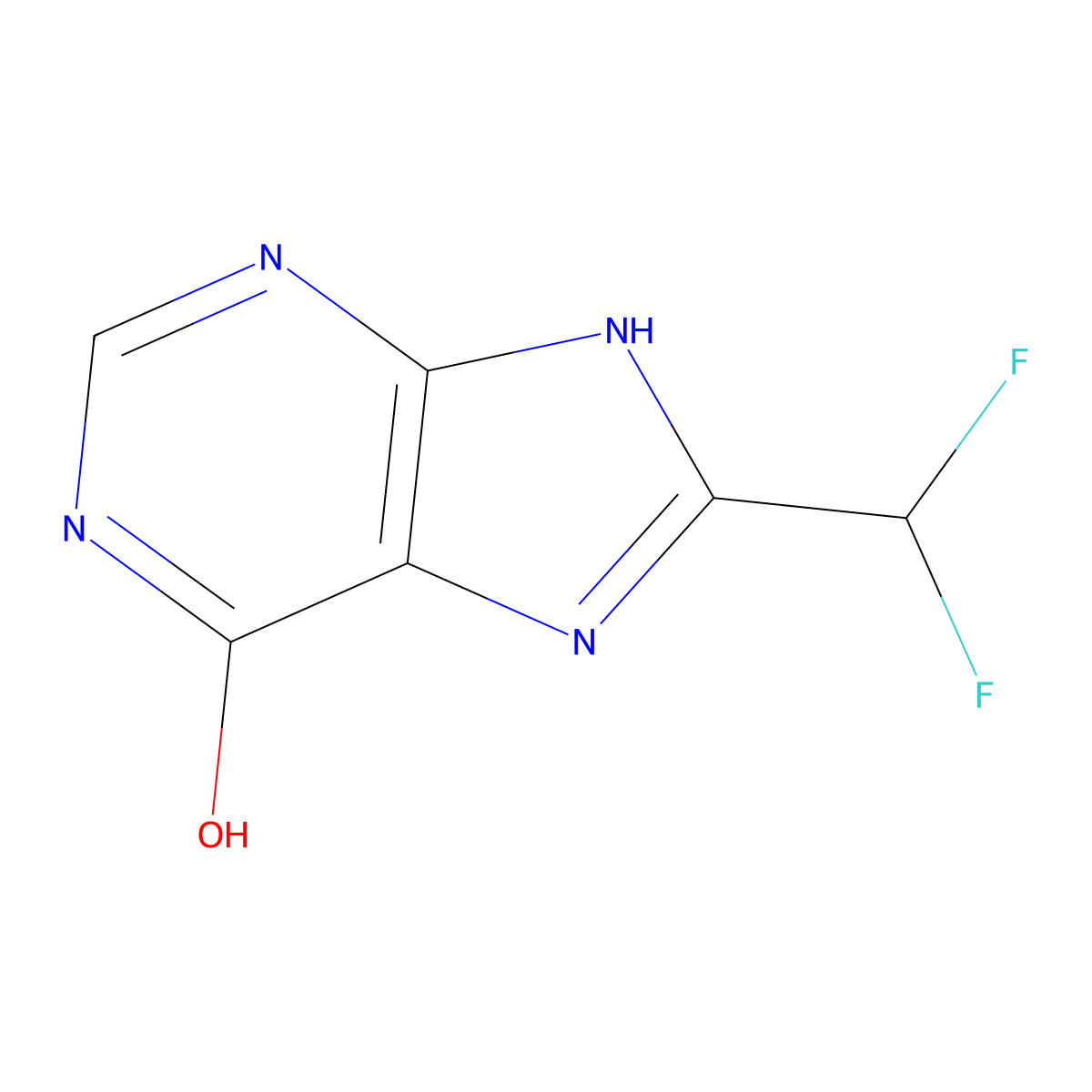 8-(difluoromethyl)-9H-purin-6-ol molecular structure, CAS 2413882-99-0
