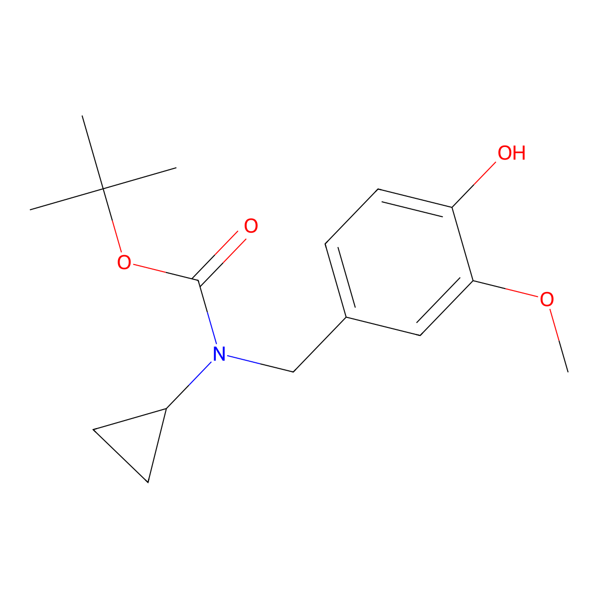 tert-butyl N-cyclopropyl-N-[(4-hydroxy-3-methoxyphenyl)methyl]carbamate molecular structure, CAS 2413883-01-7
