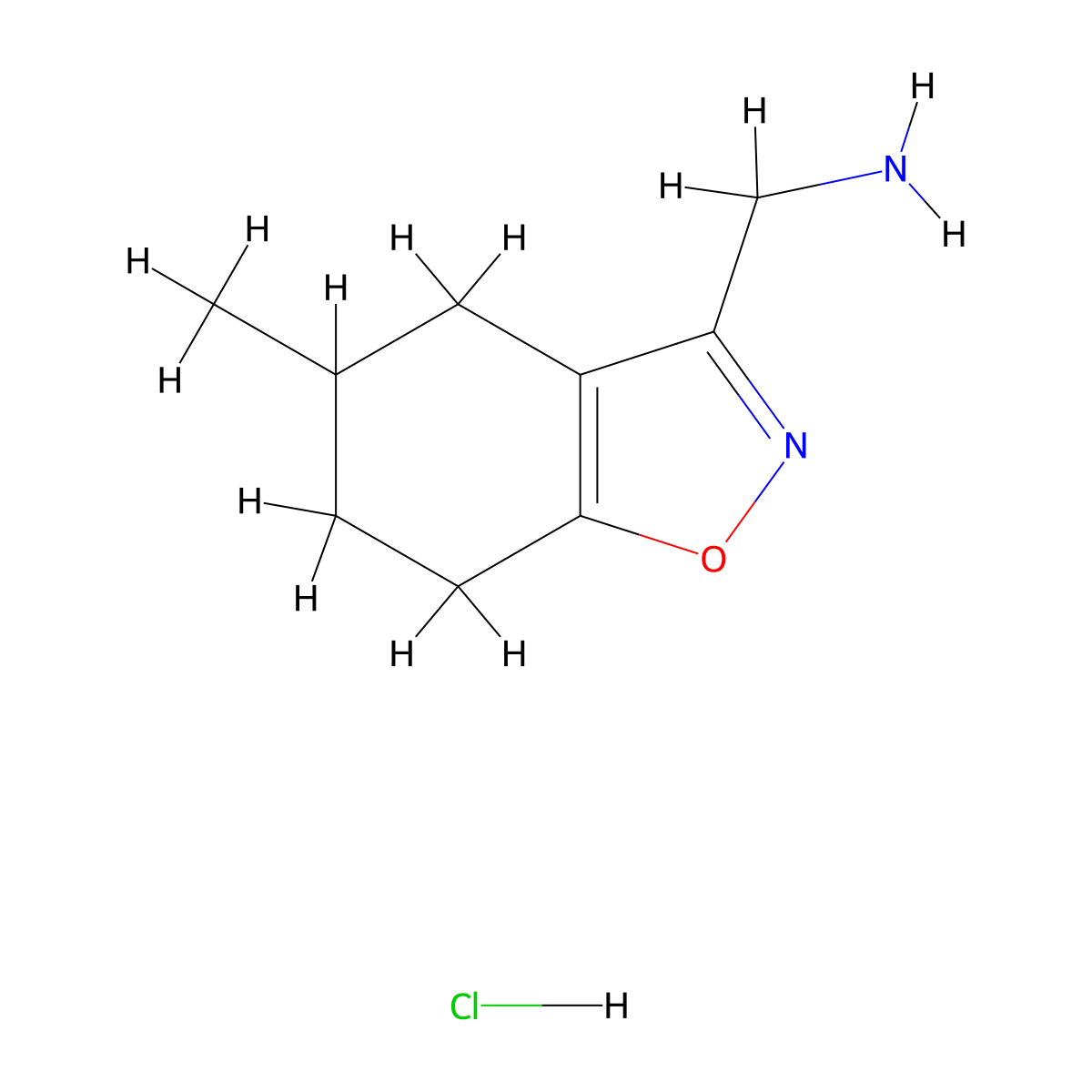 1-(5-Methyl-4,5,6,7-tetrahydro-1,2-benzoxazol-3-yl)methanamine hydrochloride molecular structure, CAS 2413883-08-4