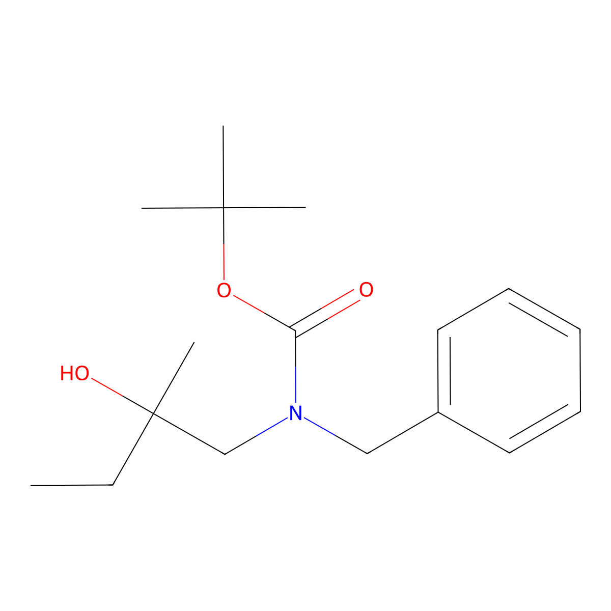 tert-butyl N-benzyl-N-(2-hydroxy-2-methylbutyl)carbamate molecular structure, CAS 2413883-09-5