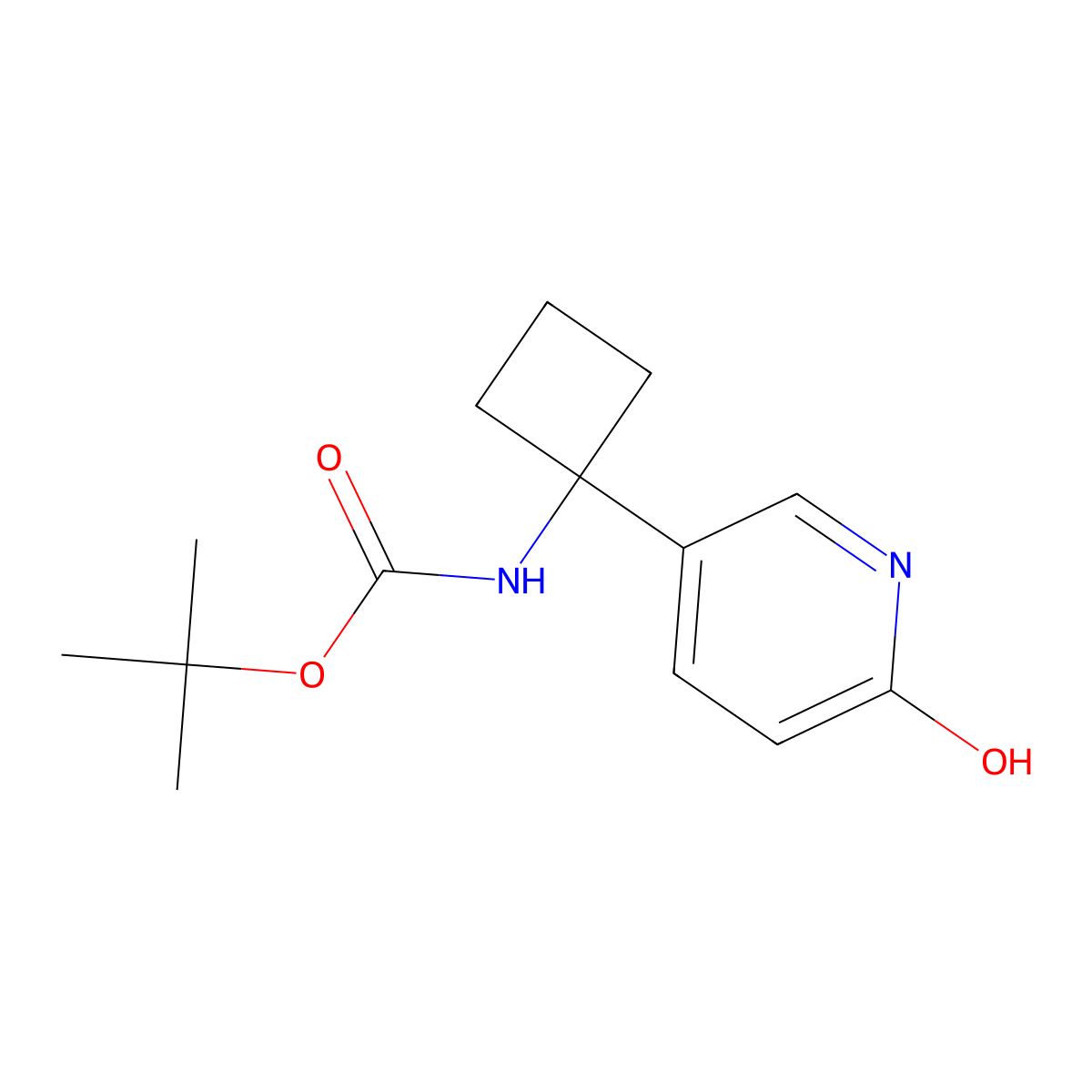 tert-butyl N-[1-(6-hydroxypyridin-3-yl)cyclobutyl]carbamate molecular structure, CAS 2413883-32-4