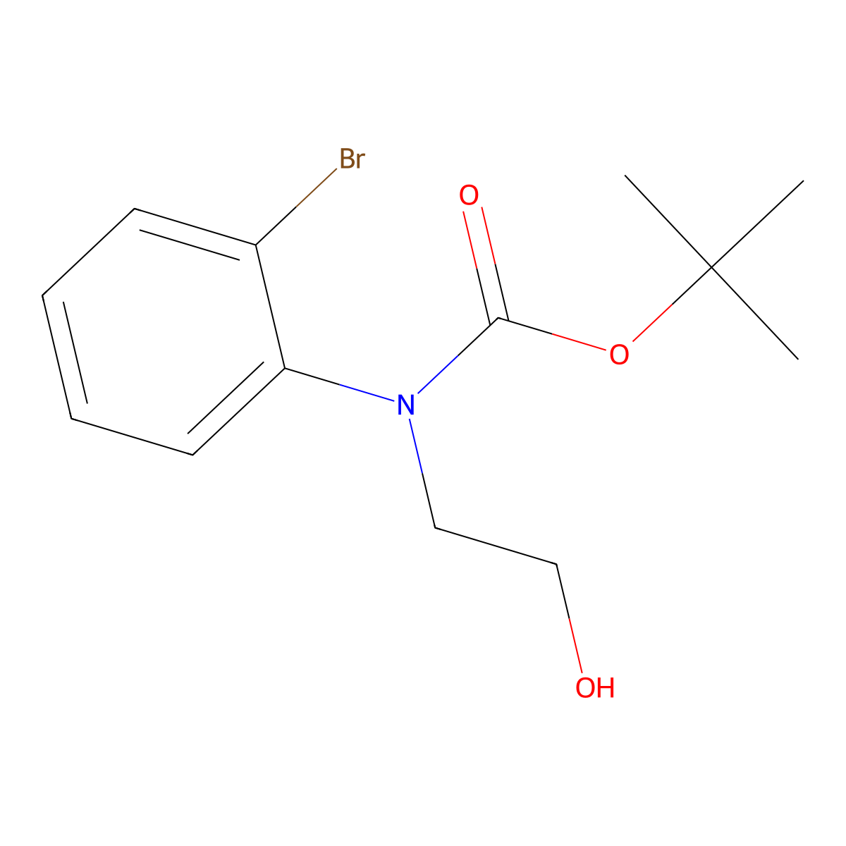 tert-butyl N-(2-bromophenyl)-N-(2-hydroxyethyl)carbamate molecular structure, CAS 2413883-36-8