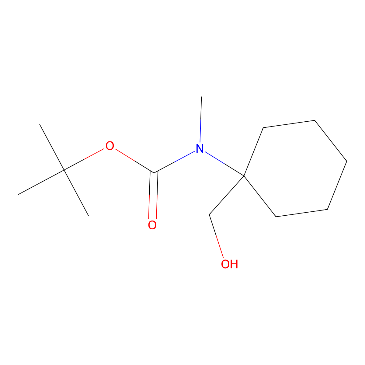 tert-butyl N-[1-(hydroxymethyl)cyclohexyl]-N-methylcarbamate molecular structure, CAS 2413883-38-0