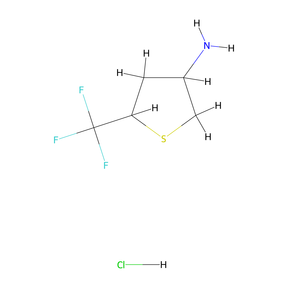 5-(Trifluoromethyl)thiolan-3-amine hydrochloride molecular structure, CAS 2413883-46-0