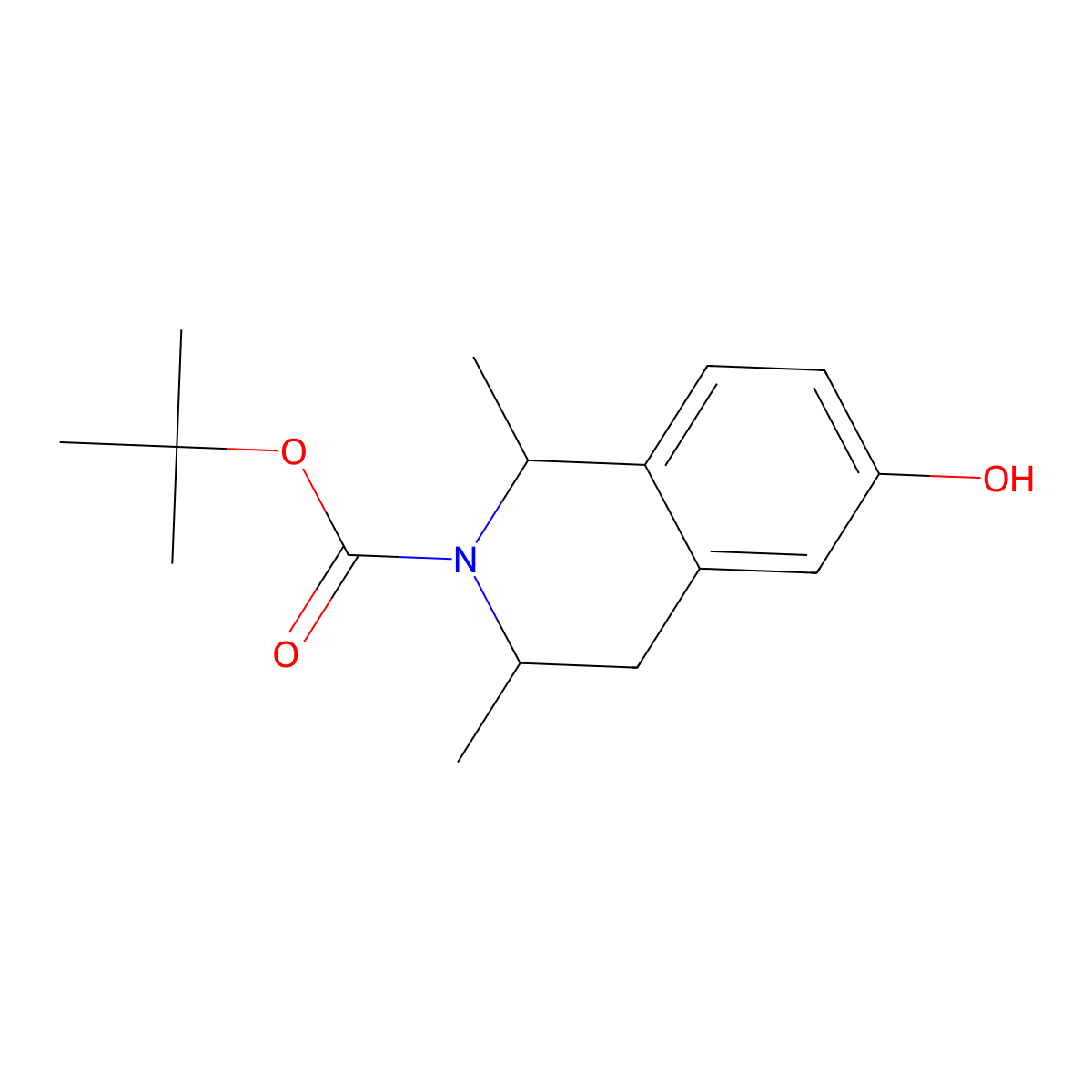 Tert-butyl 6-hydroxy-1,3-dimethyl-1,2,3,4-tetrahydroisoquinoline-2-carboxylate molecular structure, CAS 2413883-49-3