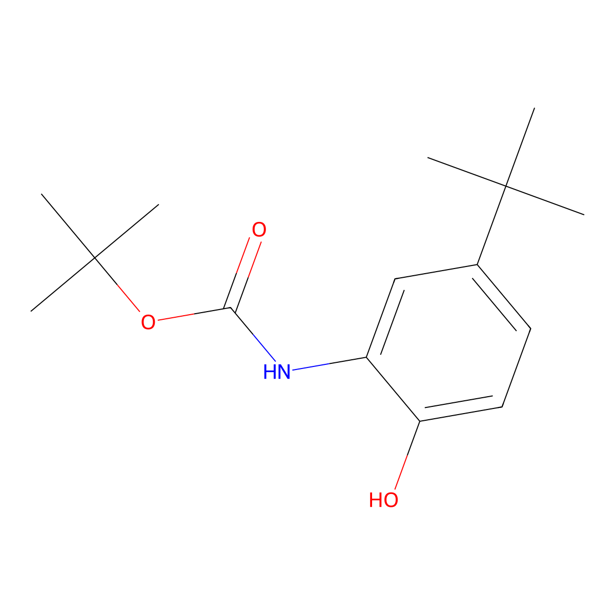 tert-butyl N-(5-tert-butyl-2-hydroxyphenyl)carbamate molecular structure, CAS 2413883-58-4