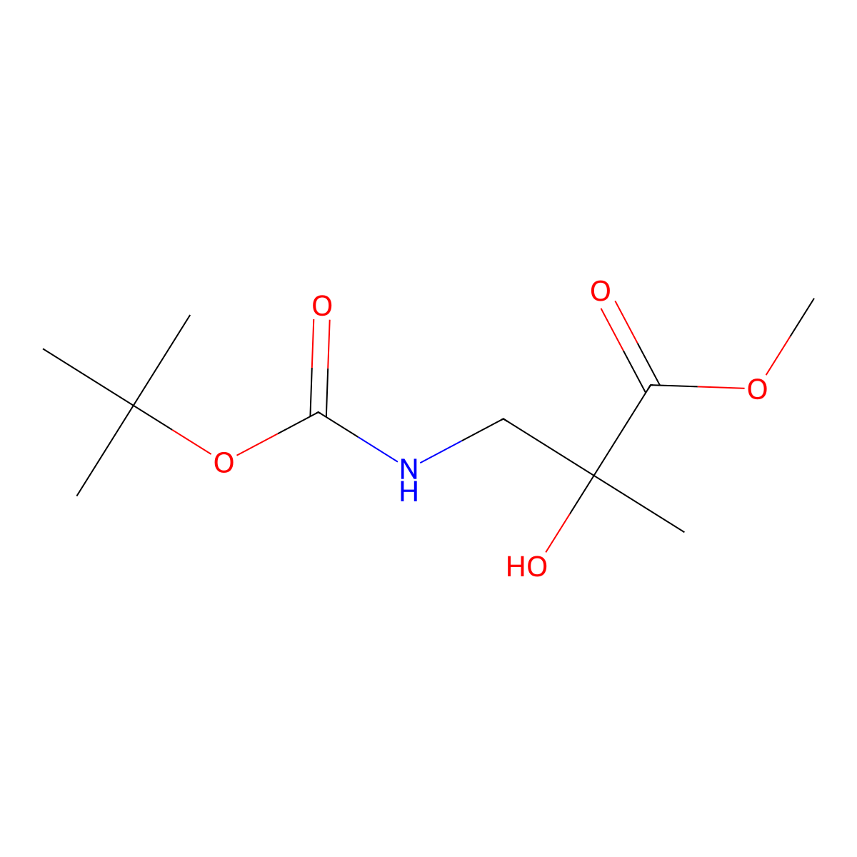 Methyl 3-{[(tert-butoxy)carbonyl]amino}-2-hydroxy-2-methylpropanoate molecular structure, CAS 2413883-62-0