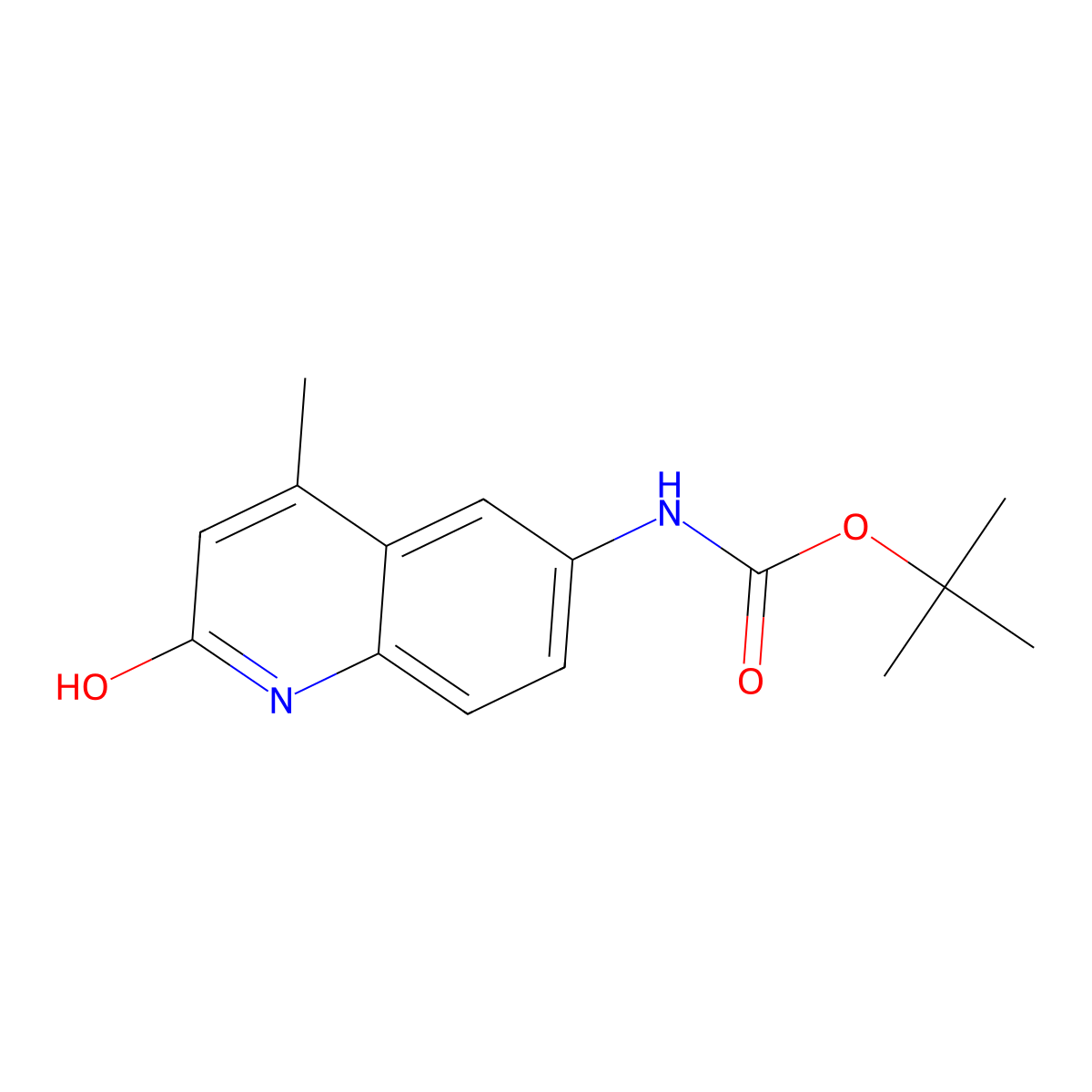 tert-butyl N-(2-hydroxy-4-methylquinolin-6-yl)carbamate molecular structure, CAS 2413883-68-6