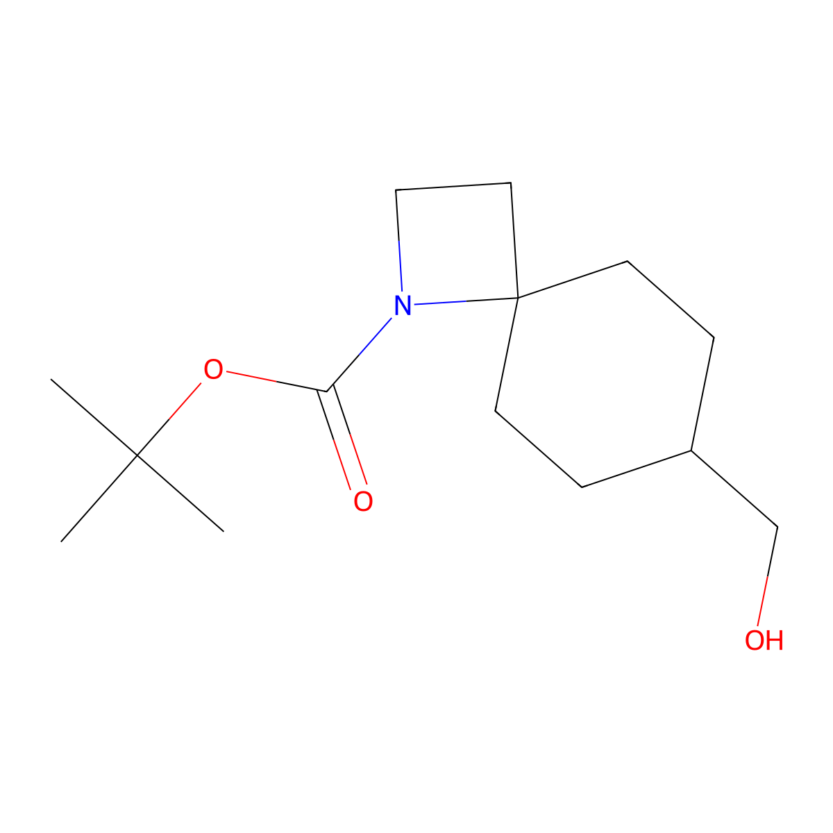 Tert-butyl 7-(hydroxymethyl)-1-azaspiro[3.5]nonane-1-carboxylate molecular structure, CAS 2413883-70-0