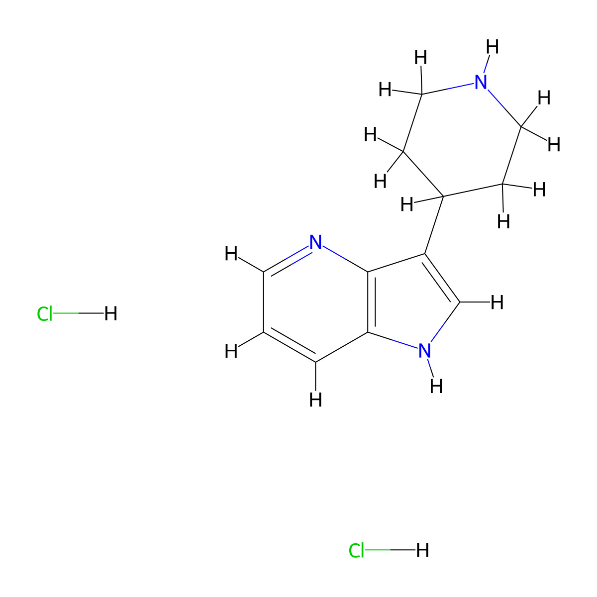 4-{1H-pyrrolo[3,2-b]pyridin-3-yl}piperidine dihydrochloride molecular structure, CAS 2413883-74-4