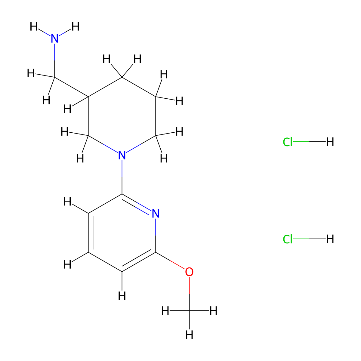 [1-(6-Methoxypyridin-2-yl)piperidin-3-yl]methanamine;dihydrochloride molecular structure, CAS 2413883-85-7