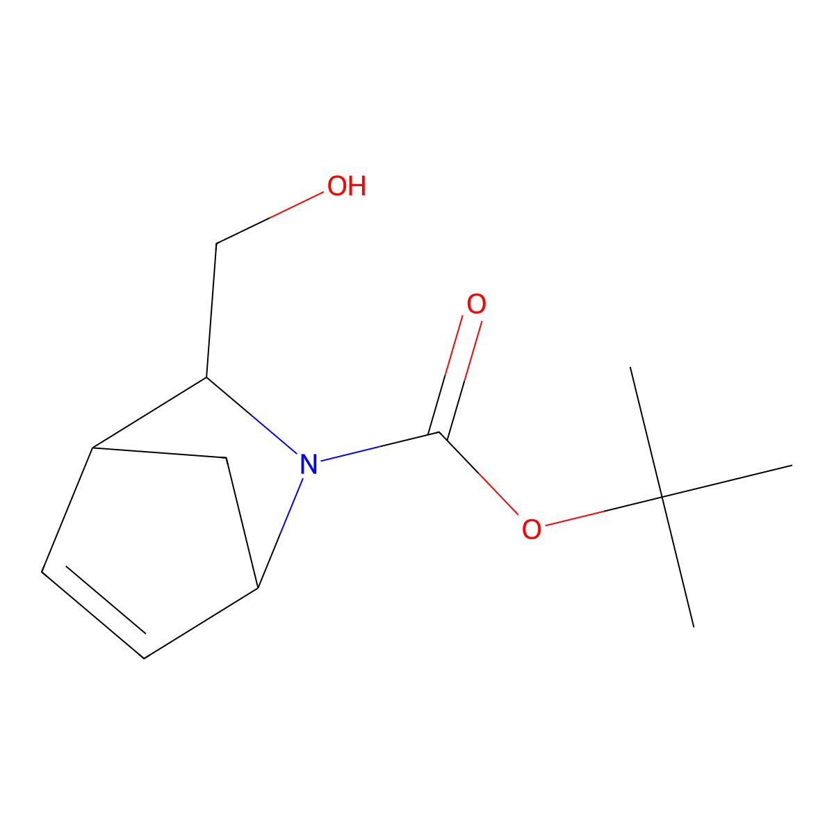 Tert-butyl 3-(hydroxymethyl)-2-azabicyclo[2.2.1]hept-5-ene-2-carboxylate molecular structure, CAS 2413884-00-9