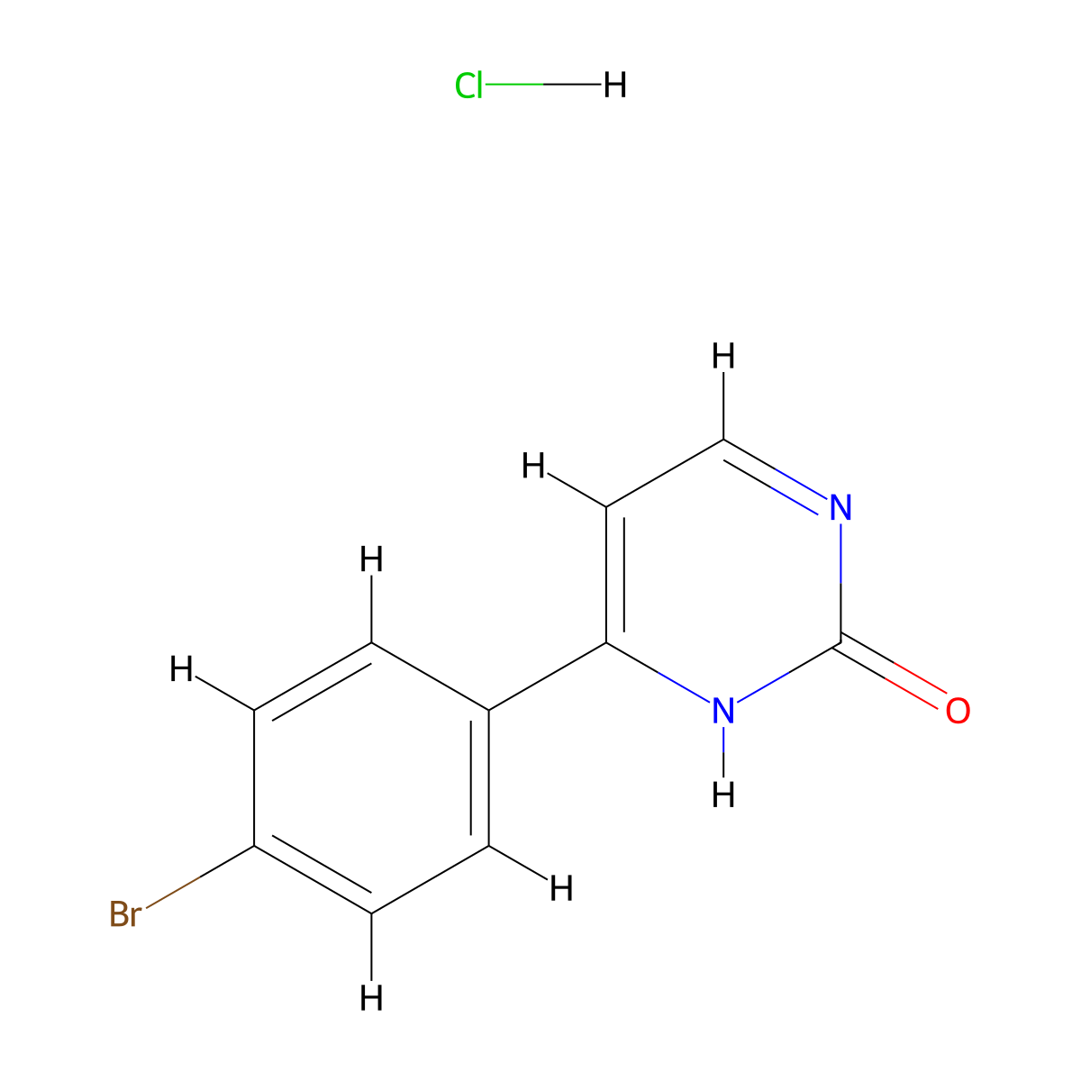 4-(4-Bromophenyl)pyrimidin-2-ol hydrochloride molecular structure, CAS 2413884-06-5