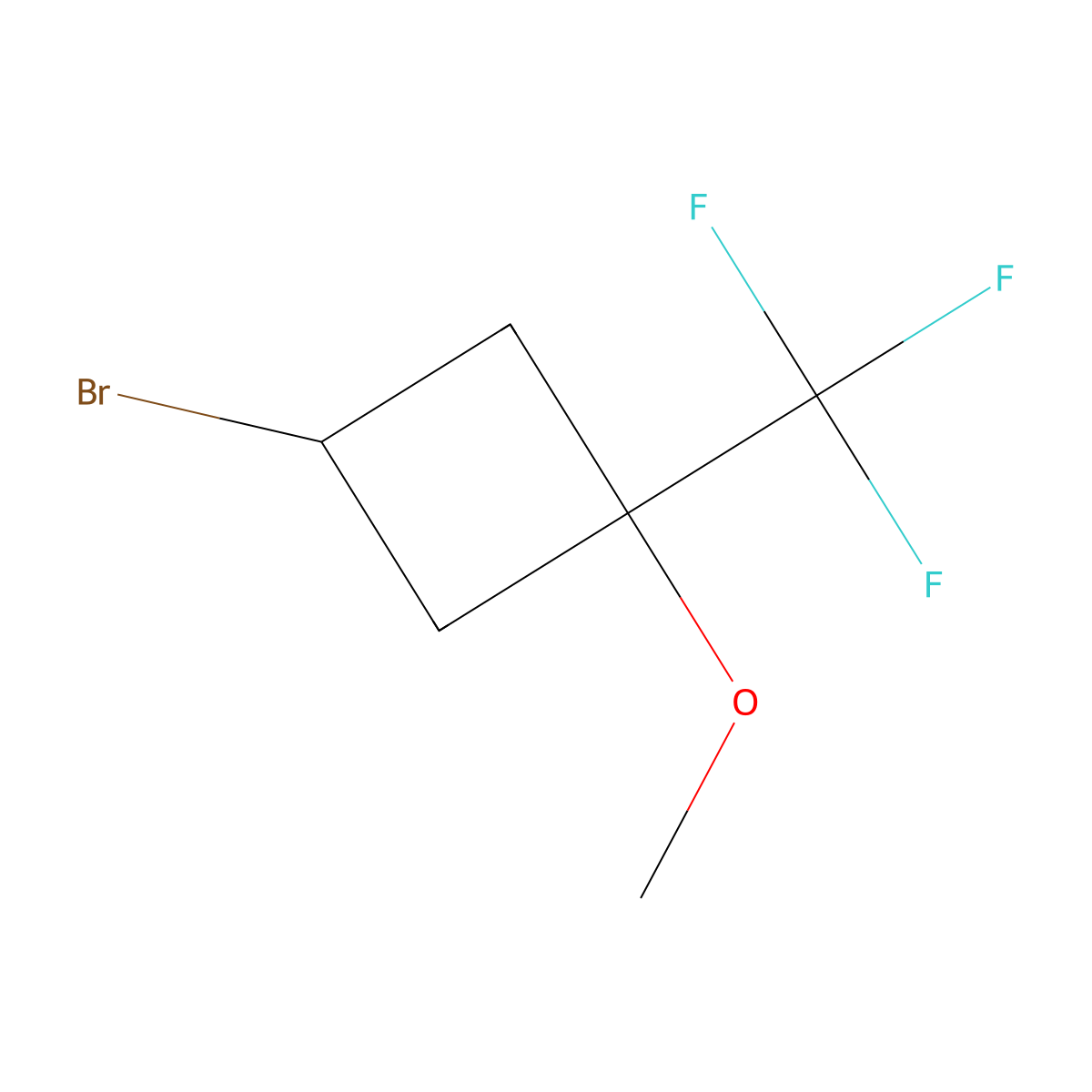 3-Bromo-1-methoxy-1-(trifluoromethyl)cyclobutane molecular structure, CAS 2413884-17-8