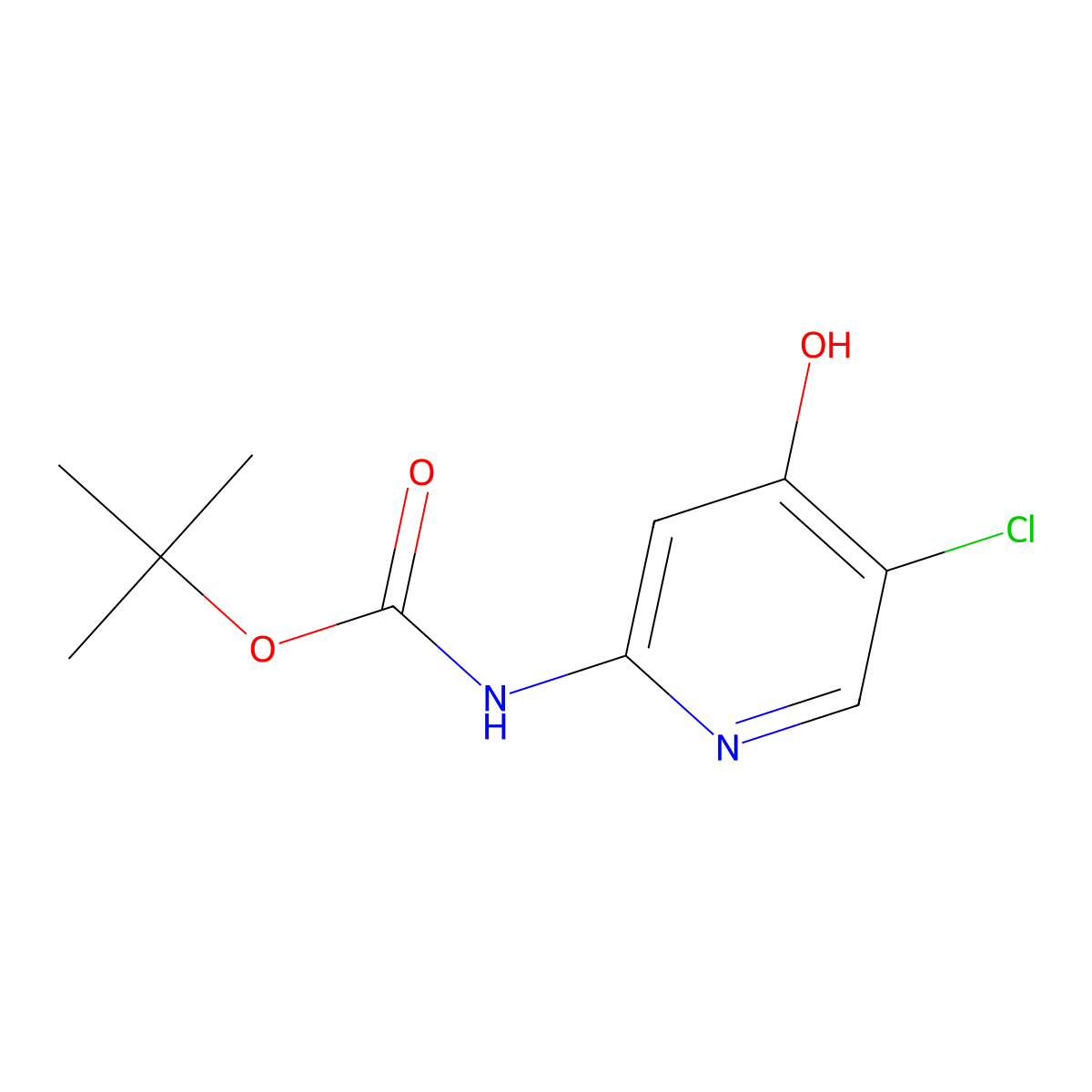 tert-butyl N-(5-chloro-4-hydroxypyridin-2-yl)carbamate molecular structure, CAS 2413884-27-0