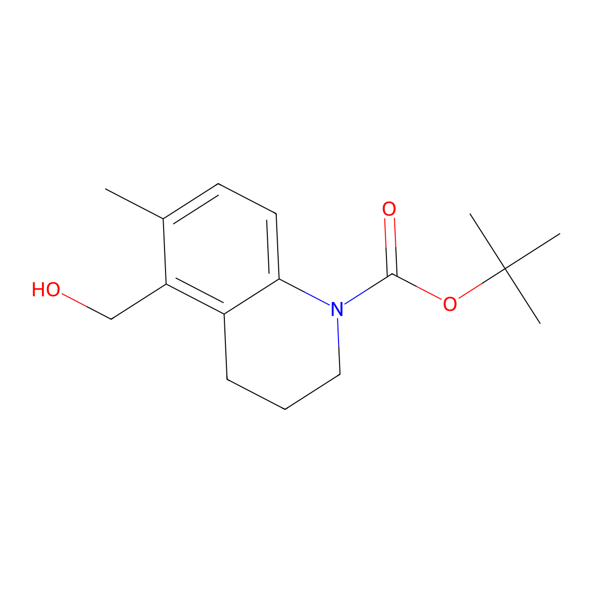 Tert-butyl 5-(hydroxymethyl)-6-methyl-1,2,3,4-tetrahydroquinoline-1-carboxylate molecular structure, CAS 2413884-33-8