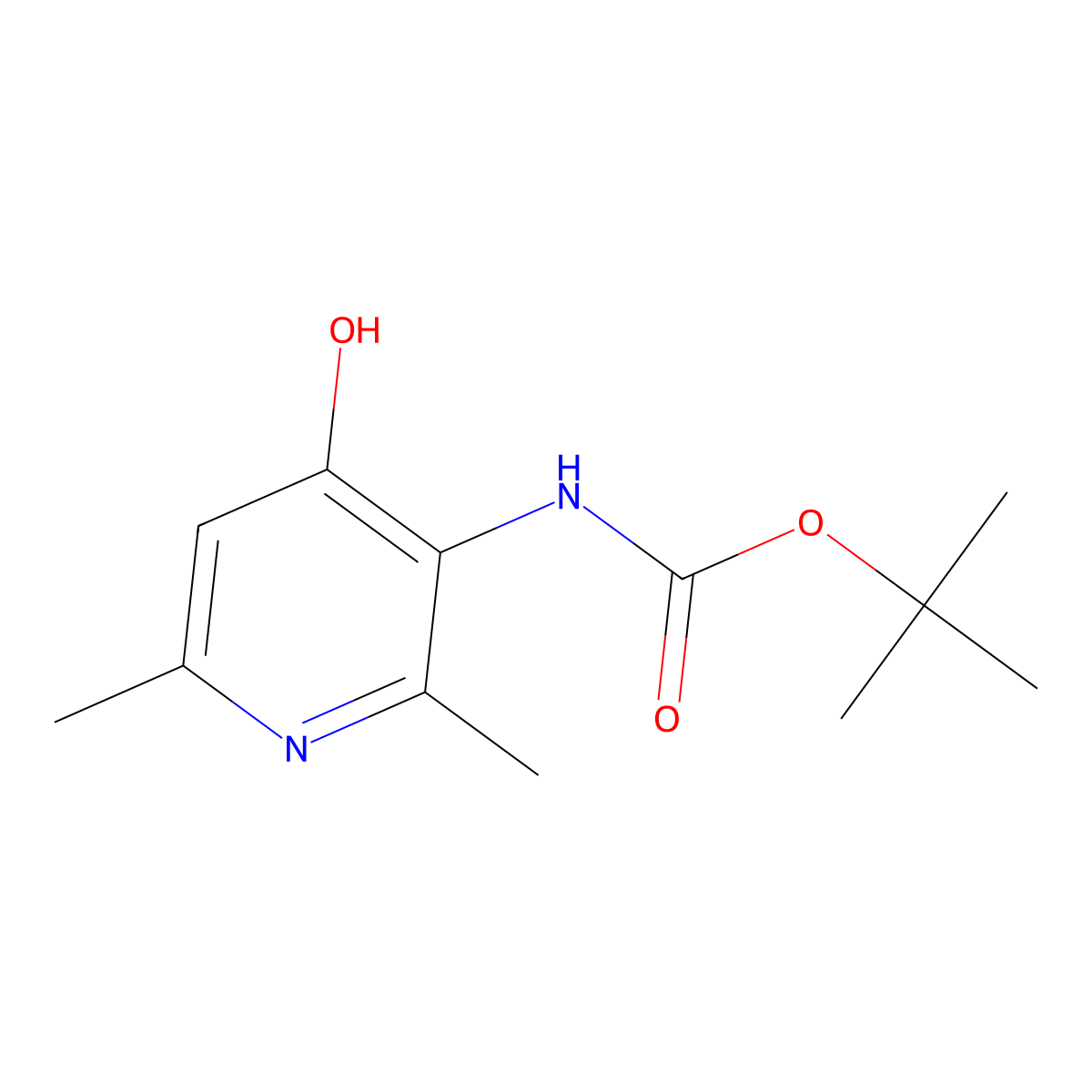 tert-butyl N-(4-hydroxy-2,6-dimethylpyridin-3-yl)carbamate molecular structure, CAS 2413884-57-6