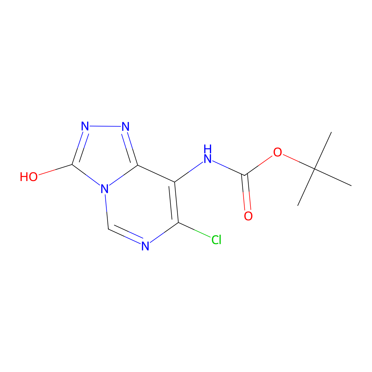 tert-butyl N-{7-chloro-3-hydroxy-[1,2,4]triazolo[4,3-c]pyrimidin-8-yl}carbamate molecular structure, CAS 2413884-69-0