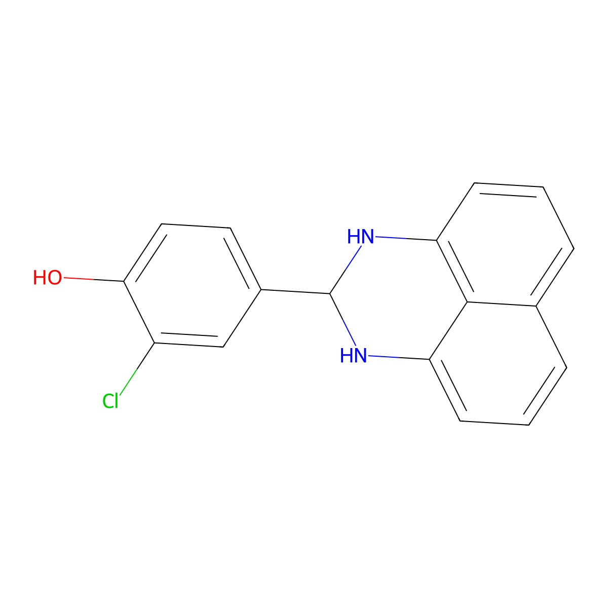 2-chloro-4-(2,3-dihydro-1H-perimidin-2-yl)phenol molecular structure, CAS 2413884-71-4