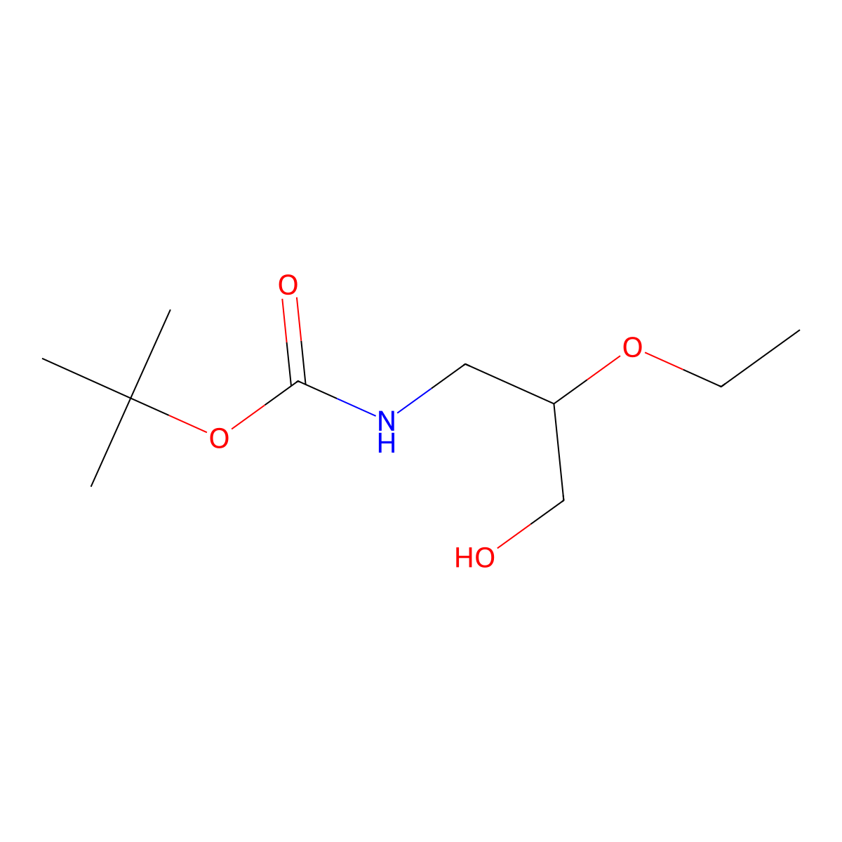 tert-butyl N-(2-ethoxy-3-hydroxypropyl)carbamate molecular structure, CAS 2413884-80-5