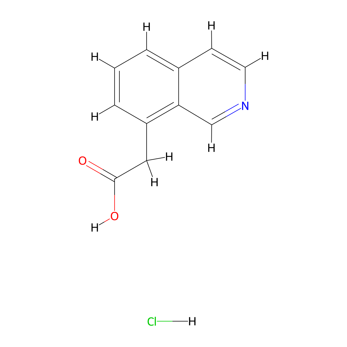 2-(Isoquinolin-8-yl)acetic acid hydrochloride molecular structure, CAS 2413884-84-9