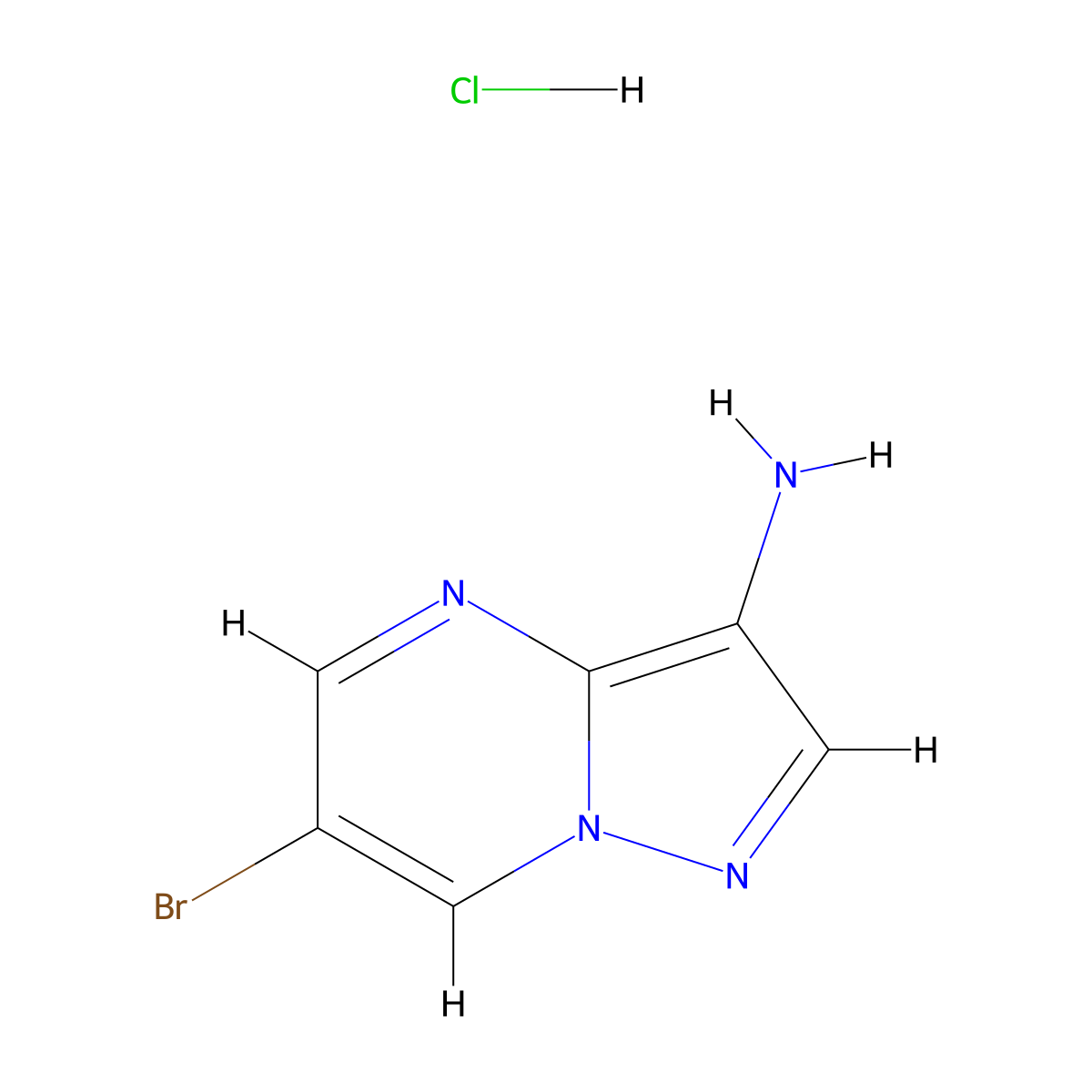 6-Bromopyrazolo[1,5-a]pyrimidin-3-amine hydrochloride molecular structure, CAS 2413884-89-4