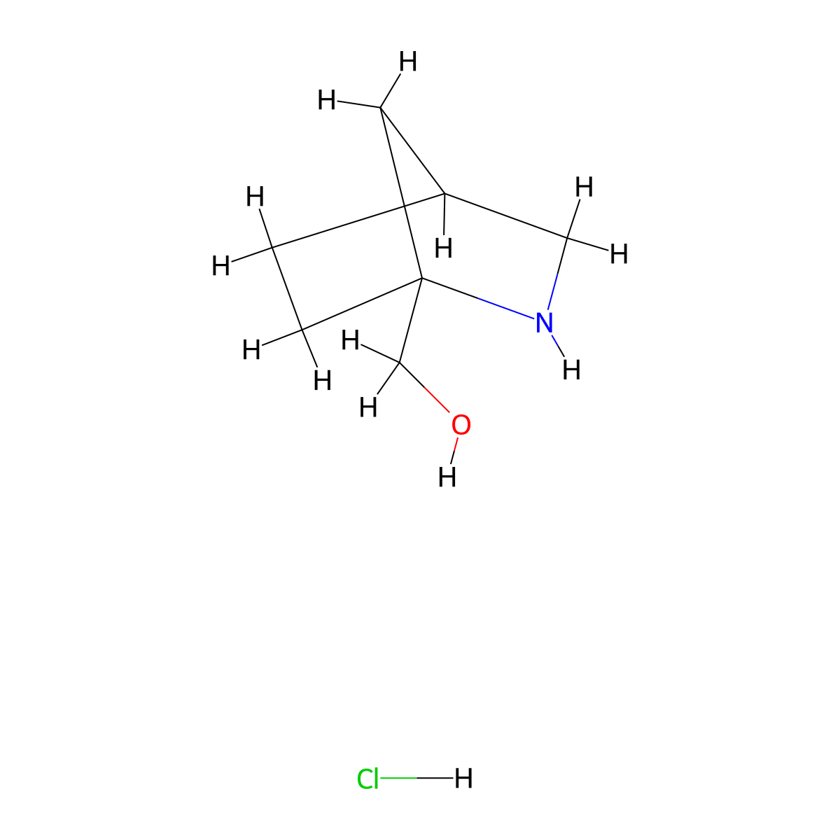 (2-Azabicyclo(2.2.1)heptan-1-yl)methanol hydrochloride molecular structure, CAS 2413884-95-2