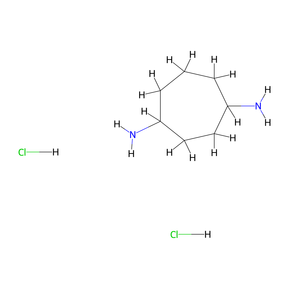 Cycloheptane-1,4-diamine dihydrochloride molecular structure, CAS 2413884-99-6