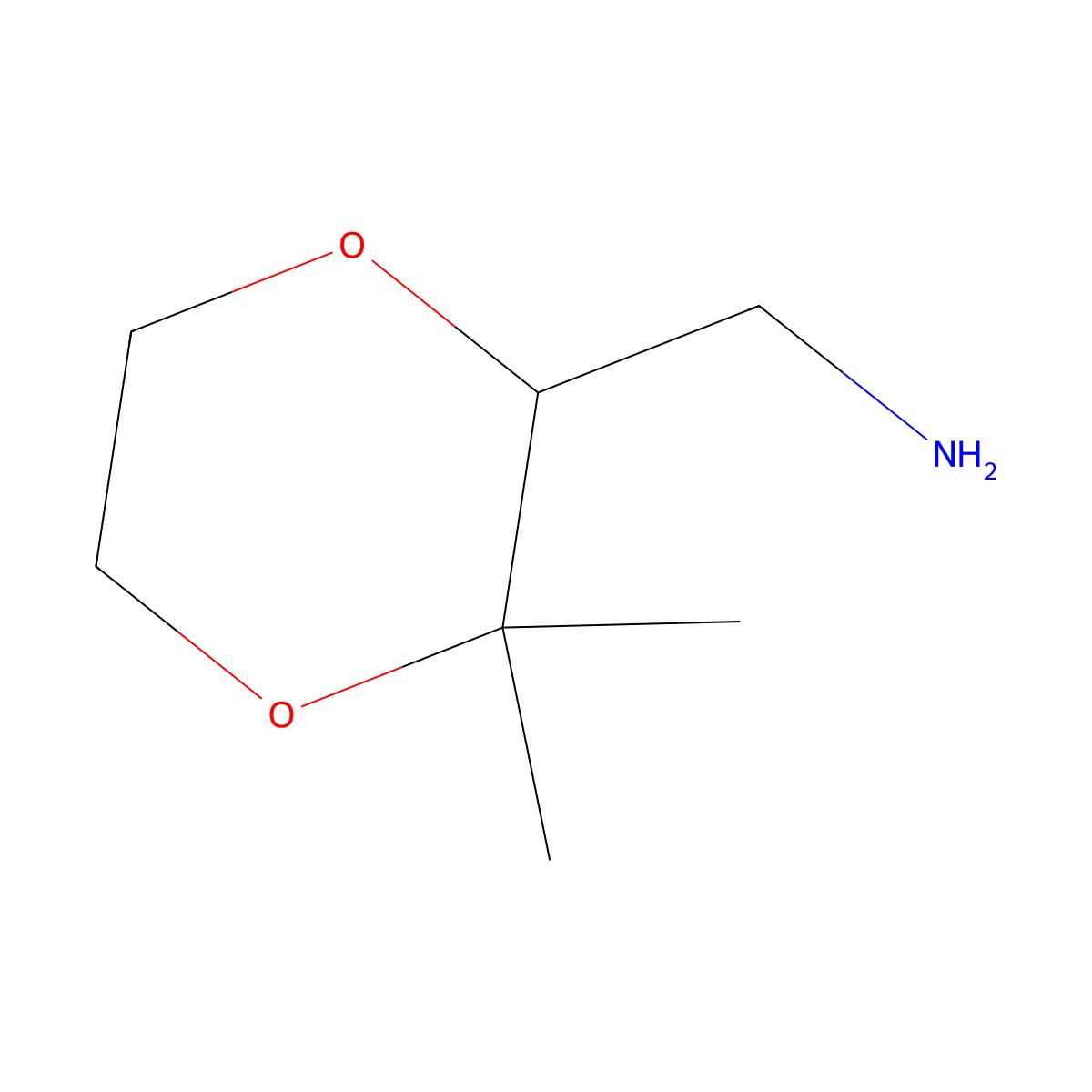 1-(3,3-Dimethyl-1,4-dioxan-2-yl)methanamine molecular structure, CAS 2413885-03-5