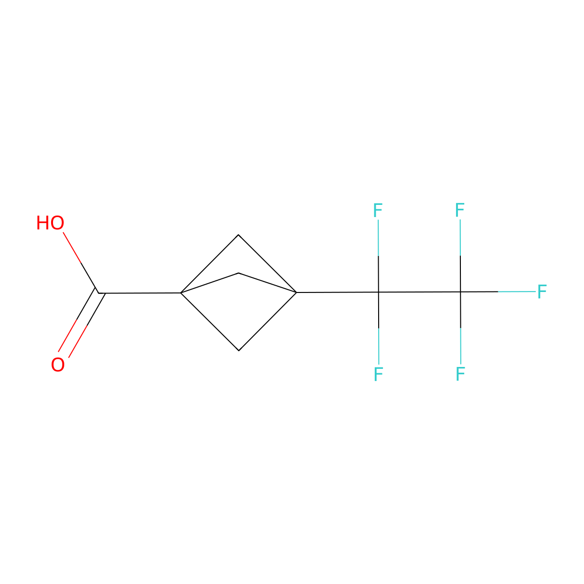 3-(1,1,2,2,2-Pentafluoroethyl)bicyclo[1.1.1]pentane-1-carboxylic acid molecular structure, CAS 2413885-06-8