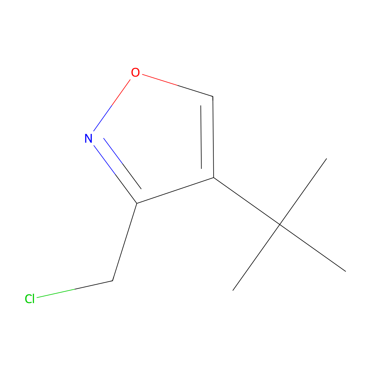 4-Tert-butyl-3-(chloromethyl)-1,2-oxazole molecular structure, CAS 2413885-09-1