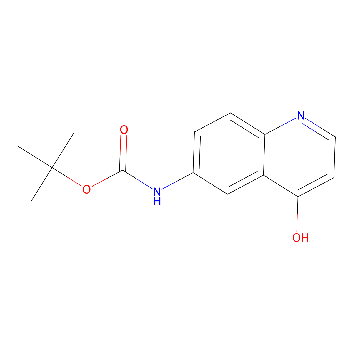tert-butyl N-(4-hydroxyquinolin-6-yl)carbamate molecular structure, CAS 2413885-20-6