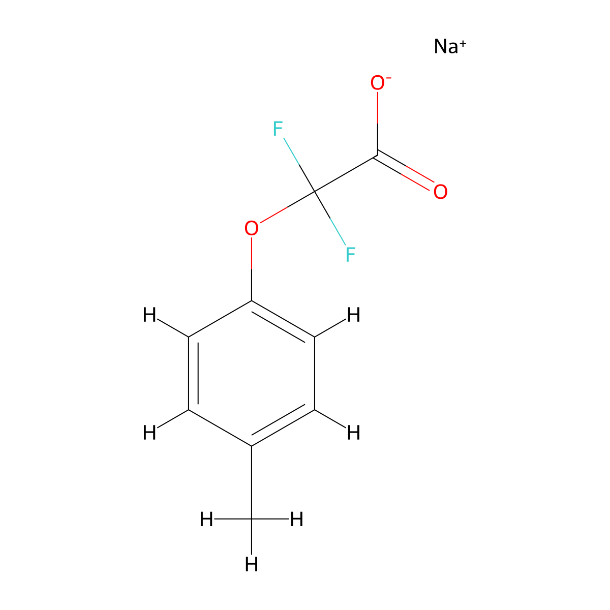 Sodium2,2-difluoro-2-(4-methylphenoxy)acetate molecular structure, CAS 2413885-24-0