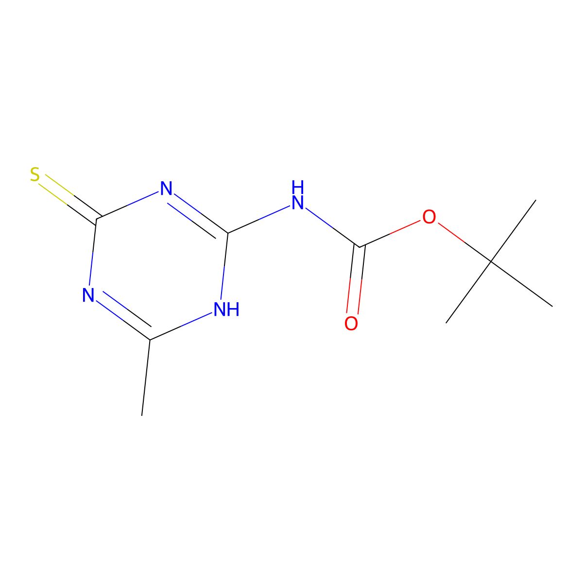tert-butyl N-(4-methyl-6-sulfanyl-1,3,5-triazin-2-yl)carbamate molecular structure, CAS 2413885-27-3