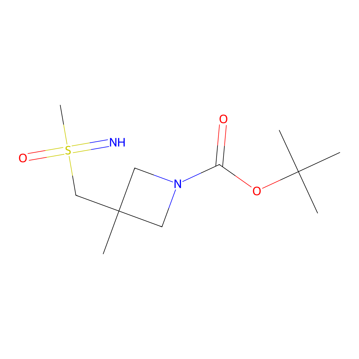 Tert-butyl 3-methyl-3-[(methylsulfonimidoyl)methyl]azetidine-1-carboxylate molecular structure, CAS 2413885-55-7