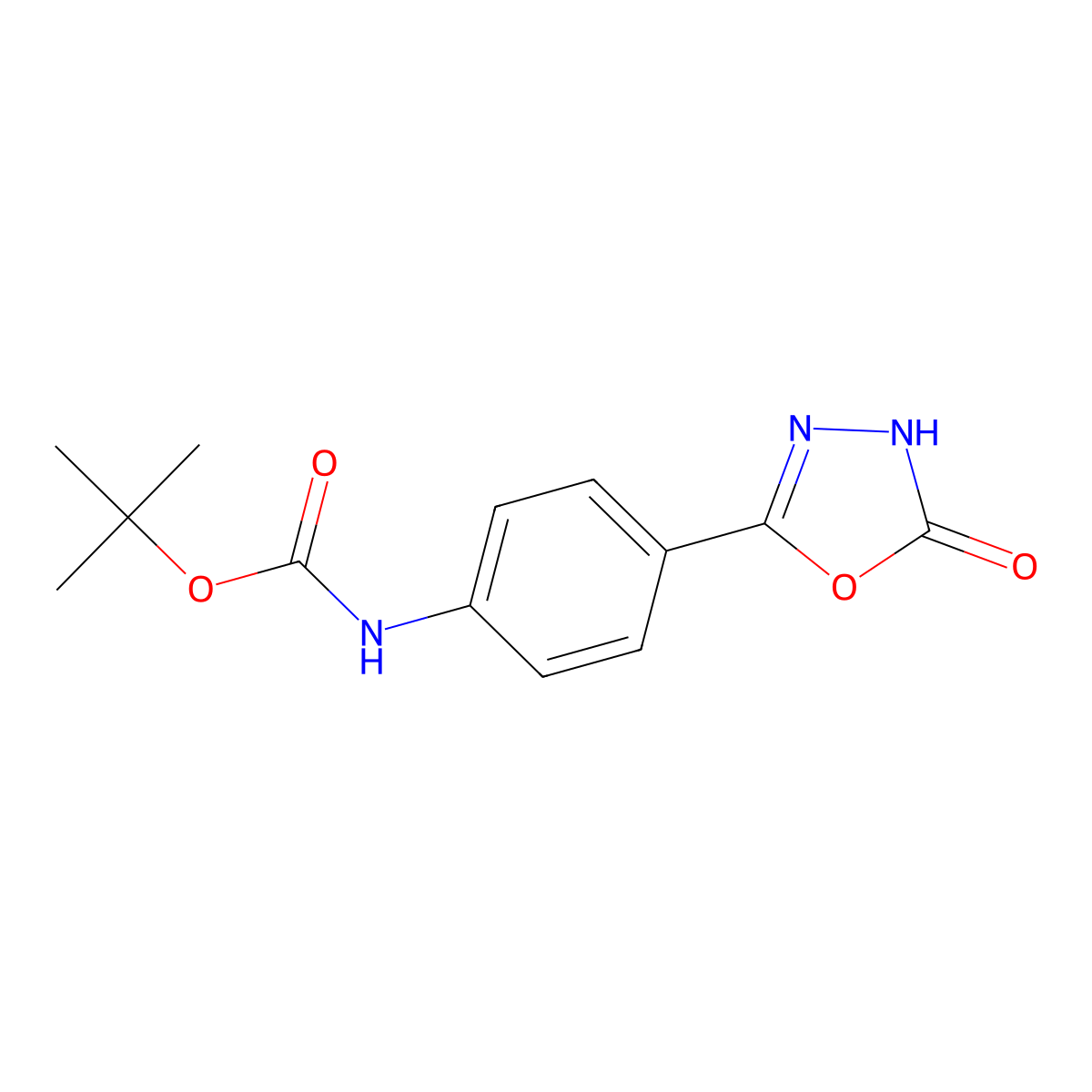 tert-butyl N-[4-(5-hydroxy-1,3,4-oxadiazol-2-yl)phenyl]carbamate molecular structure, CAS 2413885-72-8