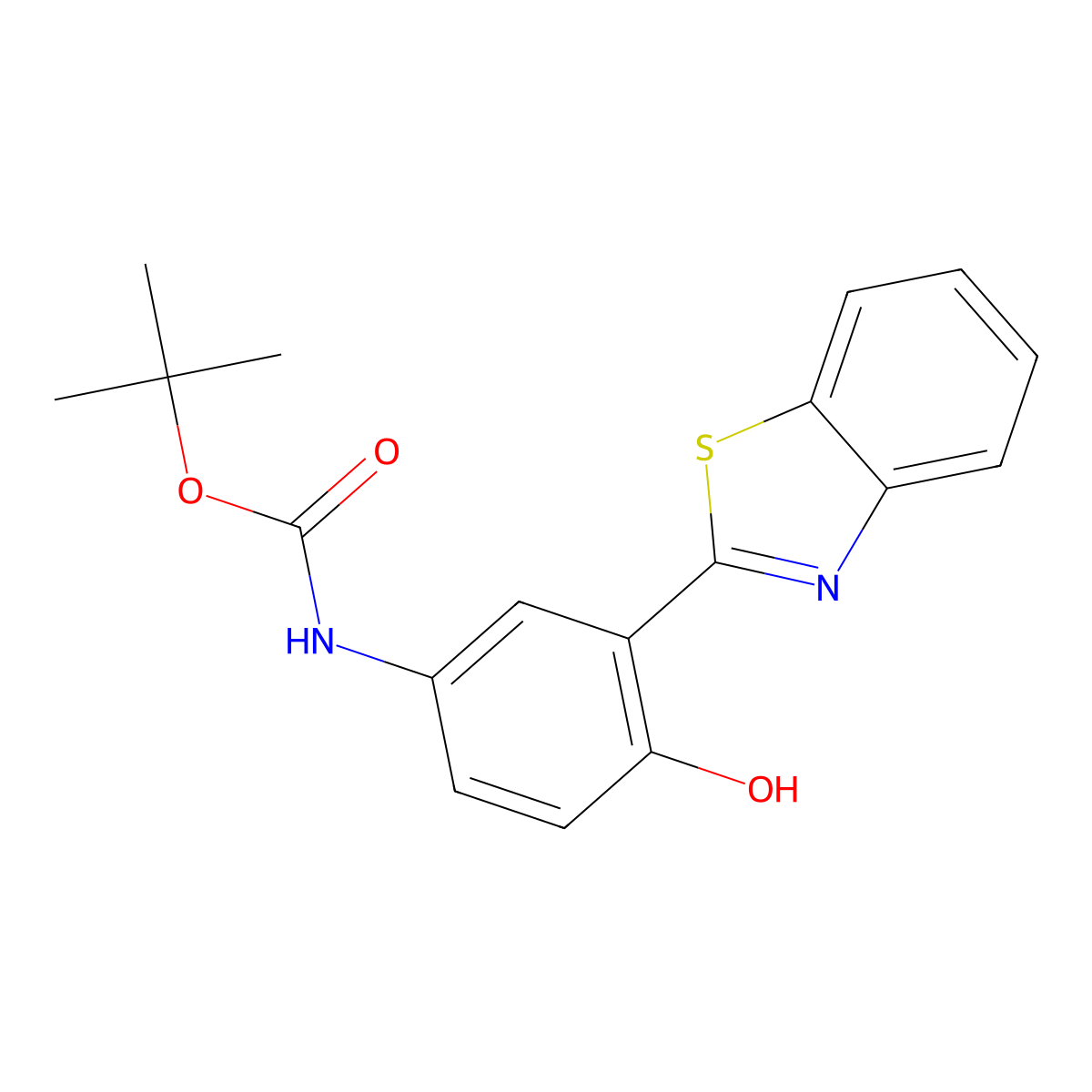 tert-butyl N-[3-(1,3-benzothiazol-2-yl)-4-hydroxyphenyl]carbamate molecular structure, CAS 2413885-75-1