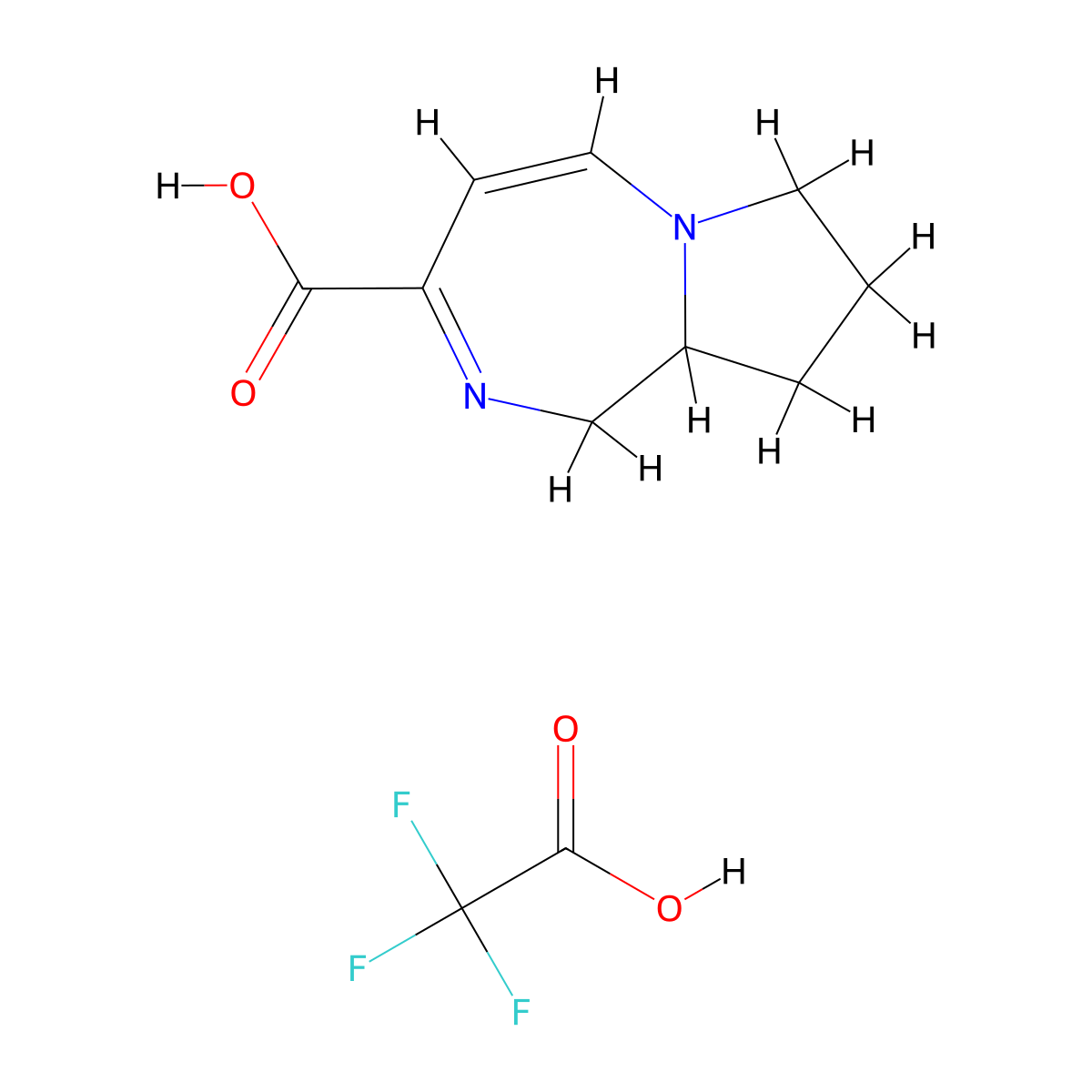 1H,7H,8H,9H,9aH-pyrrolo[1,2-a][1,4]diazepine-3-carboxylicacid,trifluoroaceticacid molecular structure, CAS 2413885-79-5