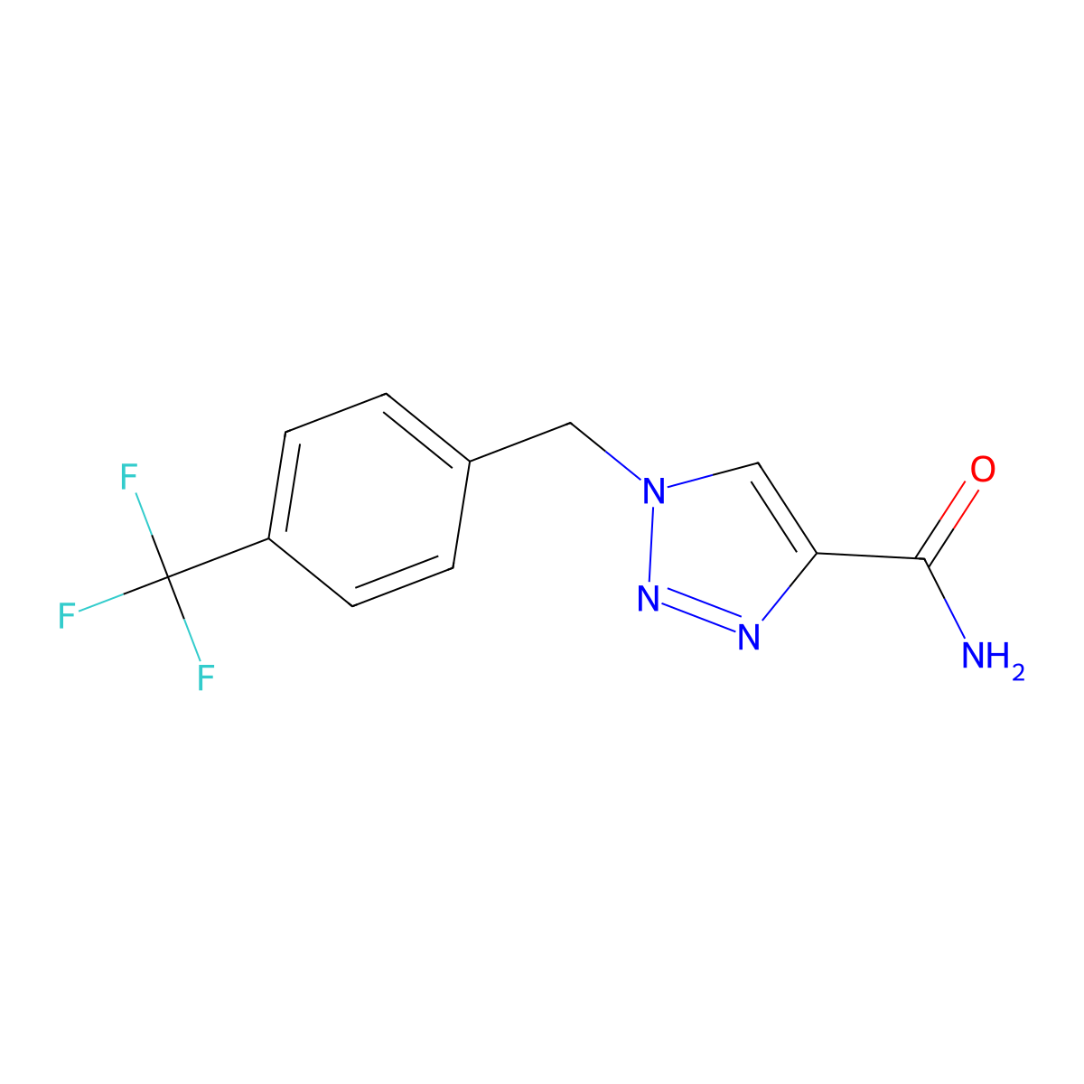 1-{[4-(trifluoromethyl)phenyl]methyl}-1H-1,2,3-triazole-4-carboxamide molecular structure, CAS 2413885-83-1