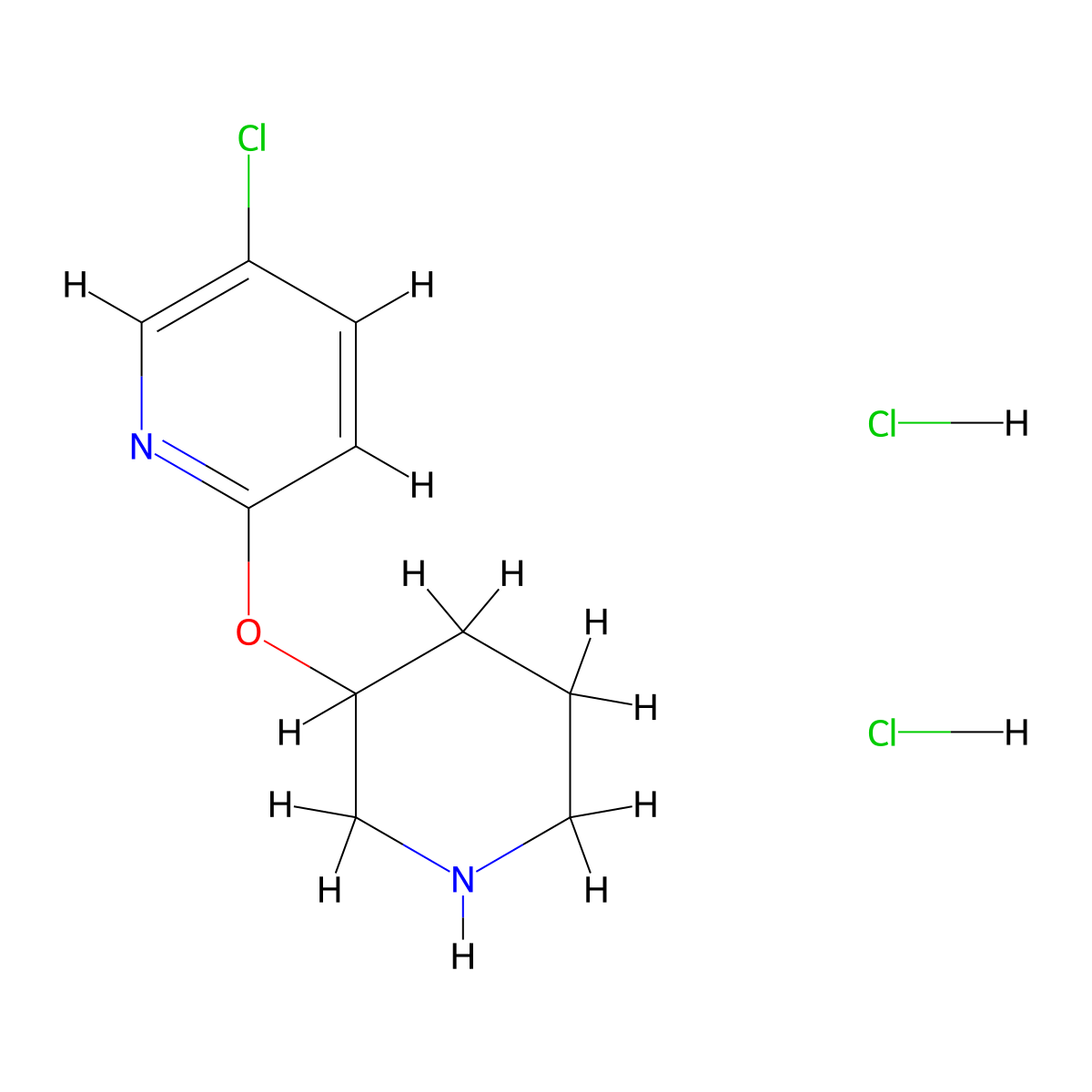 5-Chloro-2-(piperidin-3-yloxy)pyridine dihydrochloride molecular structure, CAS 2413886-10-7