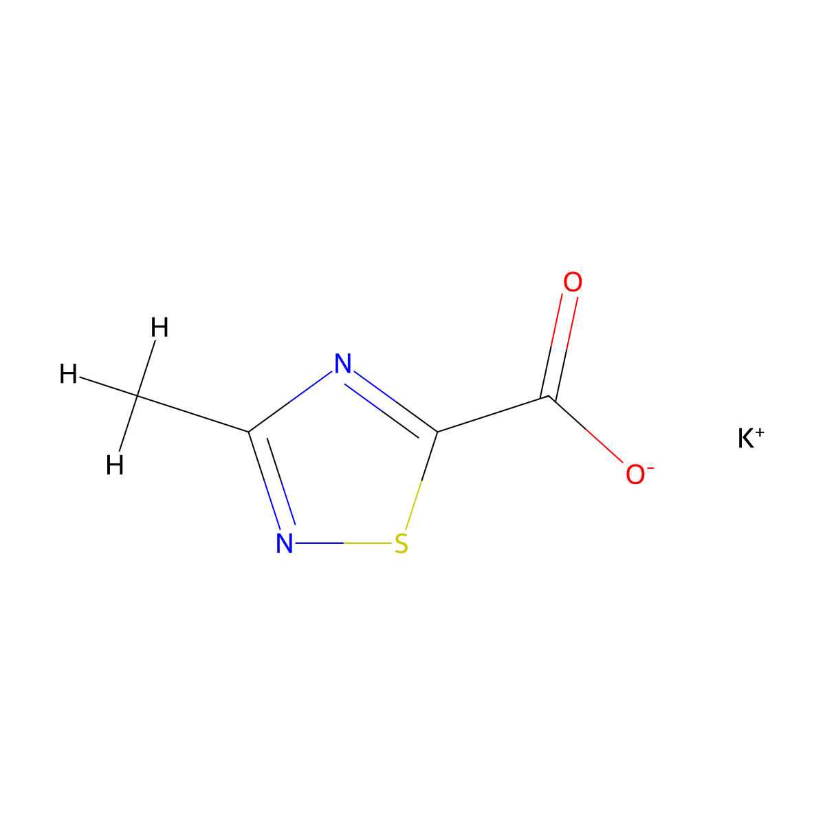 Potassium 3-methyl-1,2,4-thiadiazole-5-carboxylate molecular structure, CAS 2413886-11-8