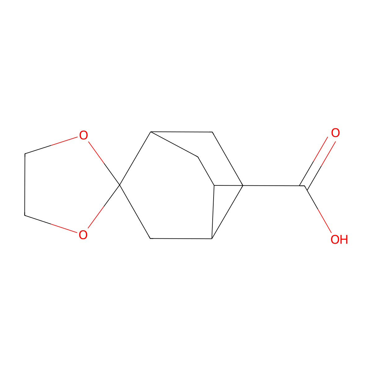 Spiro[bicyclo[2.2.2]octane-2,2'-[1,3]dioxolane]-5-carboxylic acid molecular structure, CAS 2413886-14-1