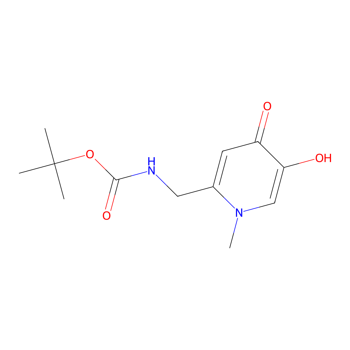 tert-butyl N-[(5-hydroxy-1-methyl-4-oxo-1,4-dihydropyridin-2-yl)methyl]carbamate molecular structure, CAS 2413886-28-7