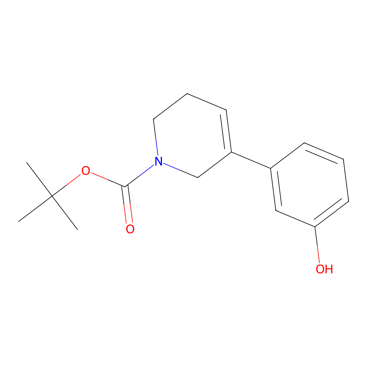 Tert-butyl 5-(3-hydroxyphenyl)-1,2,3,6-tetrahydropyridine-1-carboxylate molecular structure, CAS 2413886-36-7