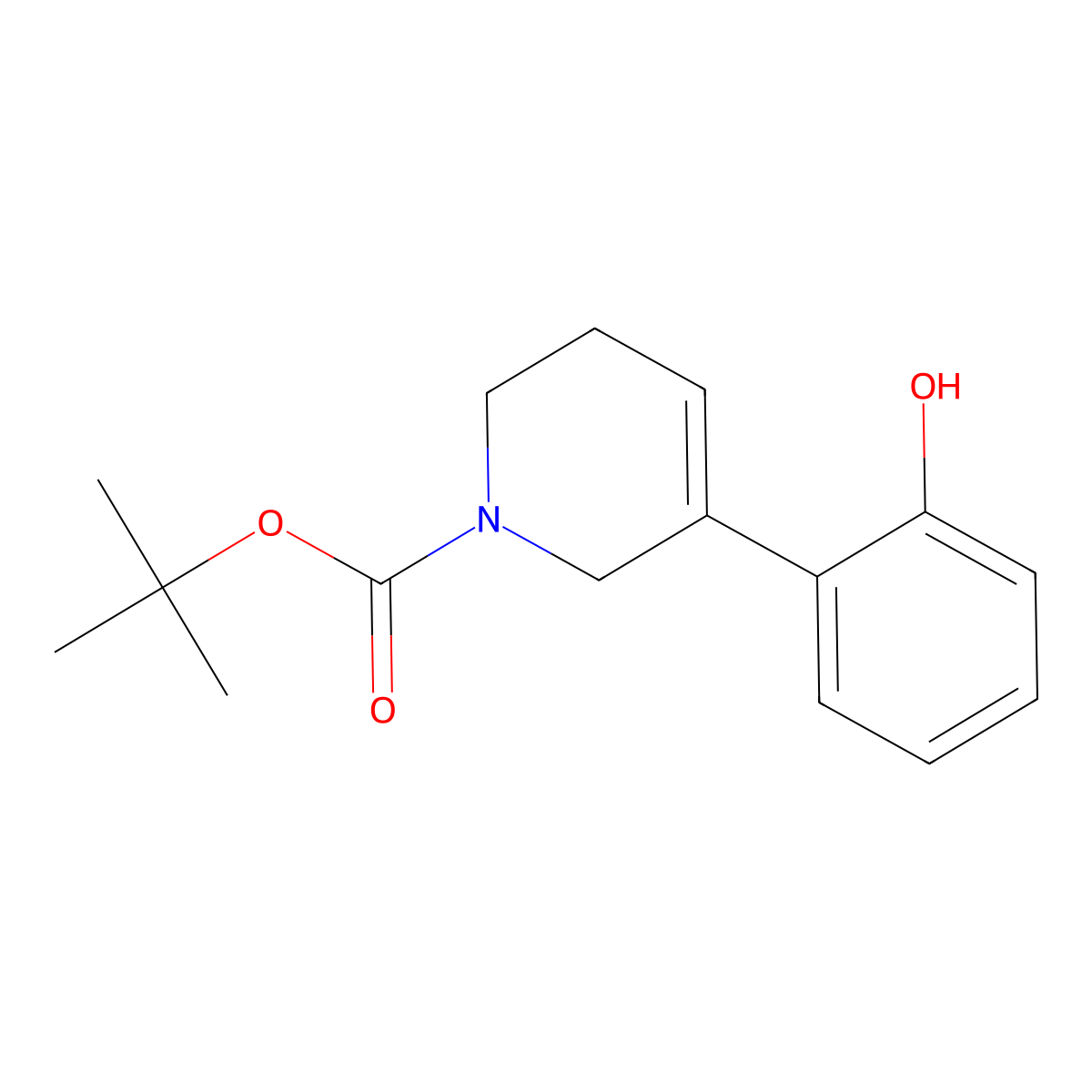 Tert-butyl 5-(2-hydroxyphenyl)-1,2,3,6-tetrahydropyridine-1-carboxylate molecular structure, CAS 2413886-40-3