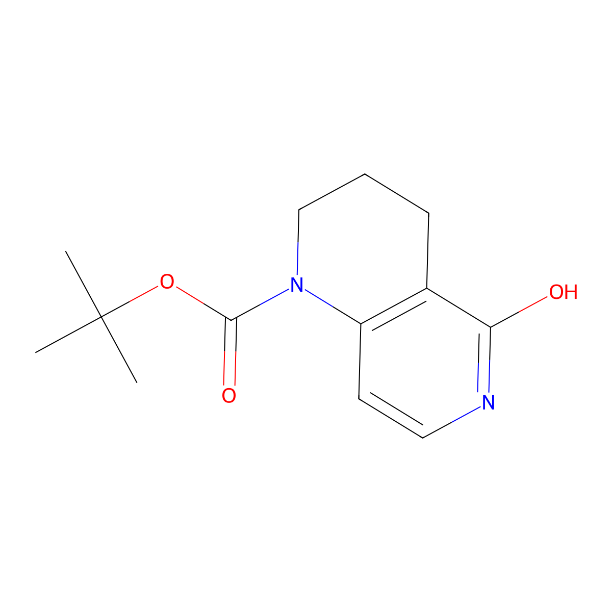 Tert-butyl 5-hydroxy-1,2,3,4-tetrahydro-1,6-naphthyridine-1-carboxylate molecular structure, CAS 2413886-57-2