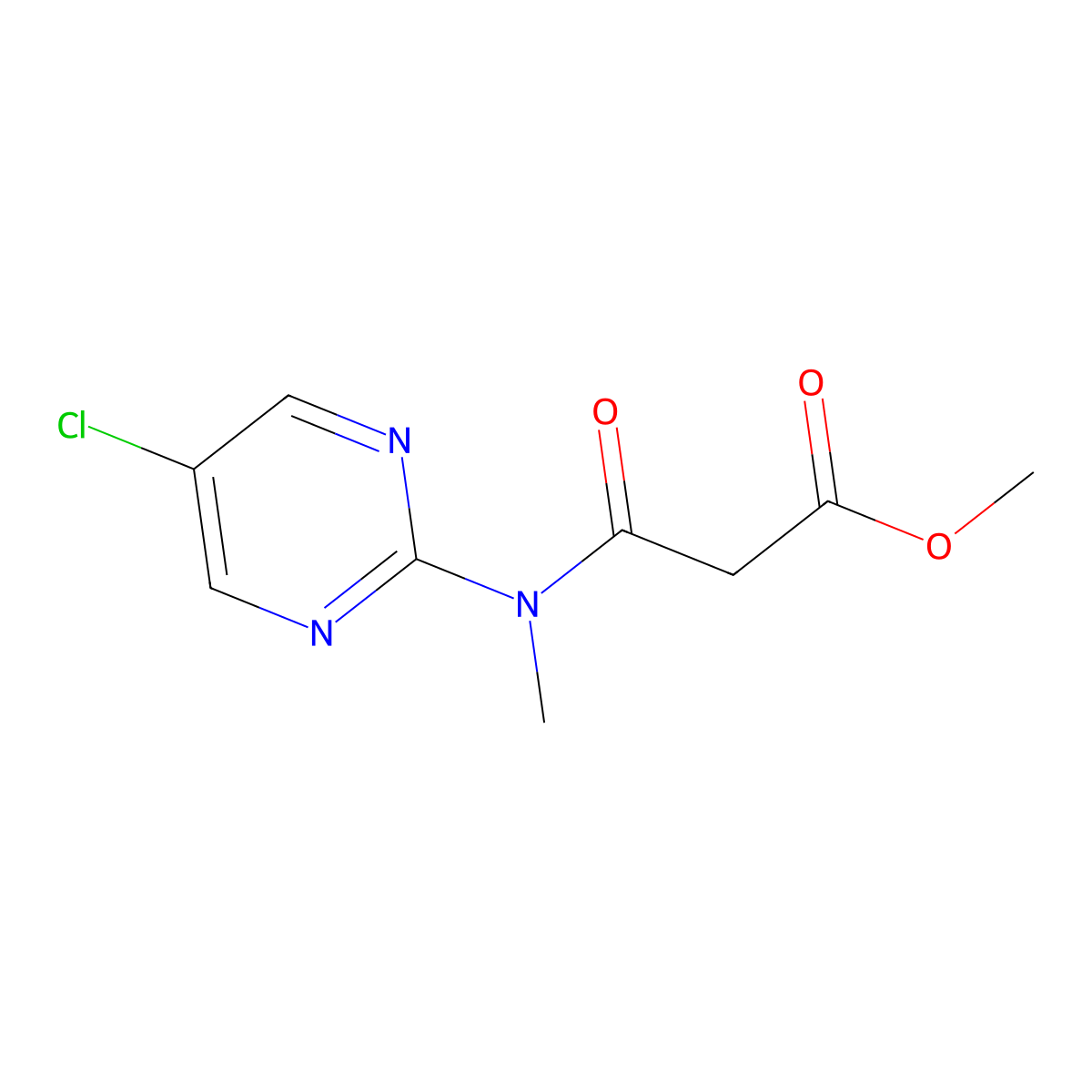 Methyl 2-[(5-chloropyrimidin-2-yl)(methyl)carbamoyl]acetate molecular structure, CAS 2413886-72-1