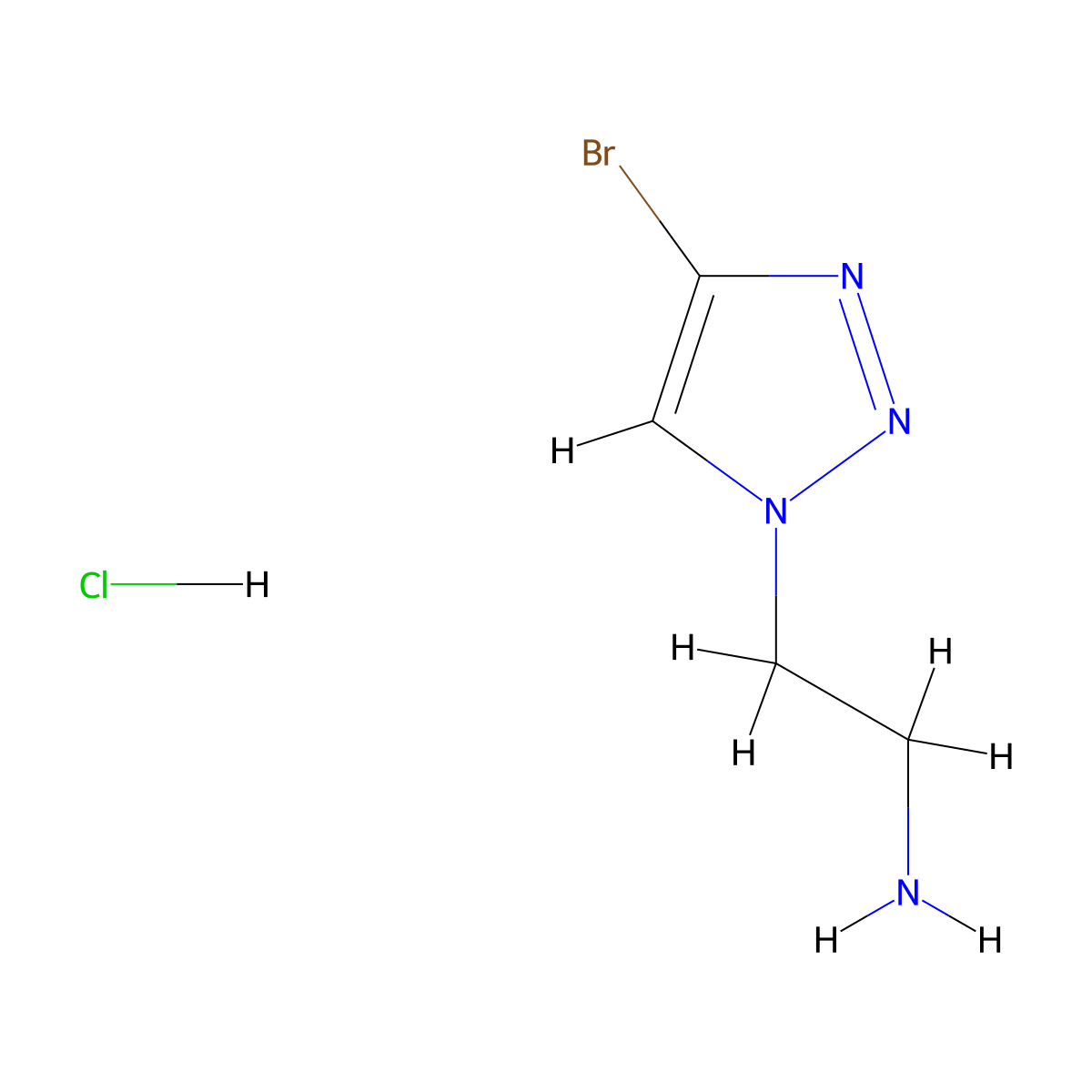 2-(4-Bromotriazol-1-yl)ethanamine;hydrochloride molecular structure, CAS 2413886-76-5