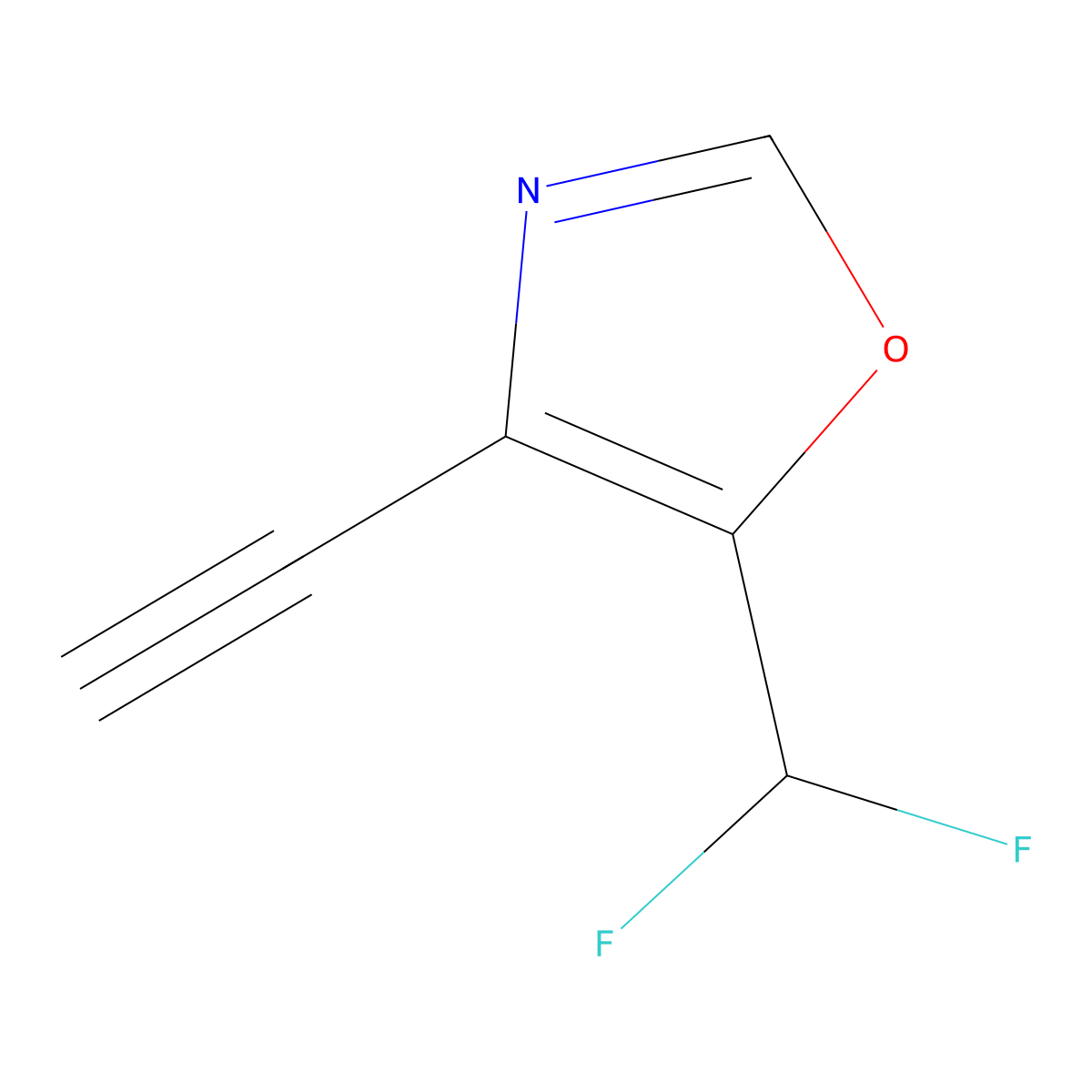 5-(Difluoromethyl)-4-ethynyl-1,3-oxazole molecular structure, CAS 2413886-86-7