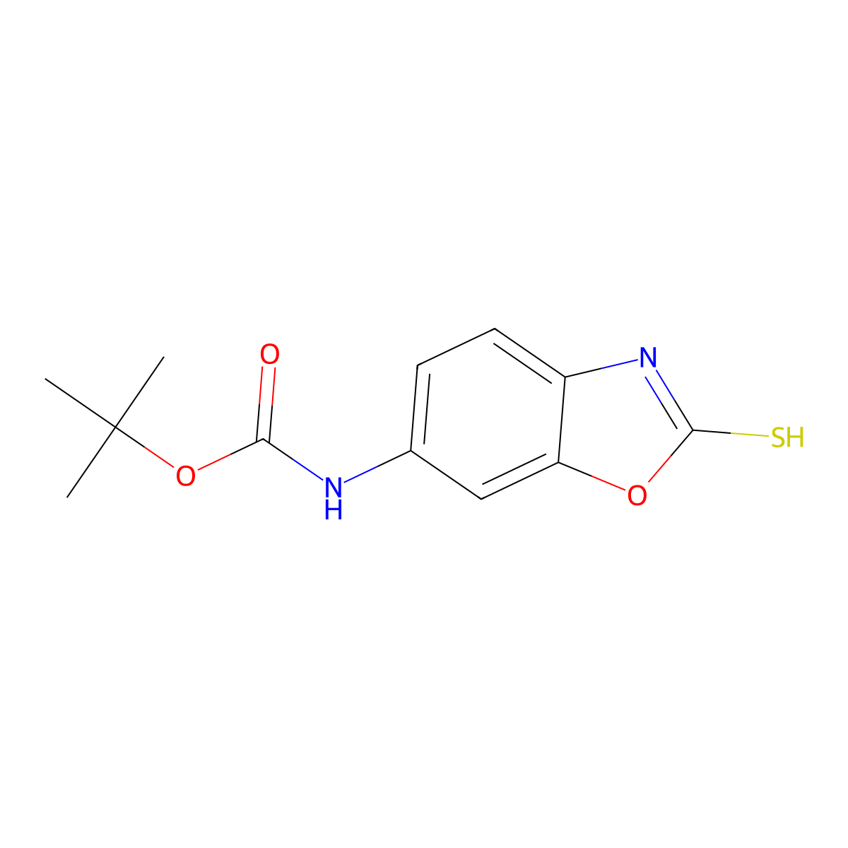 tert-butyl N-(2-sulfanyl-1,3-benzoxazol-6-yl)carbamate molecular structure, CAS 2413886-89-0